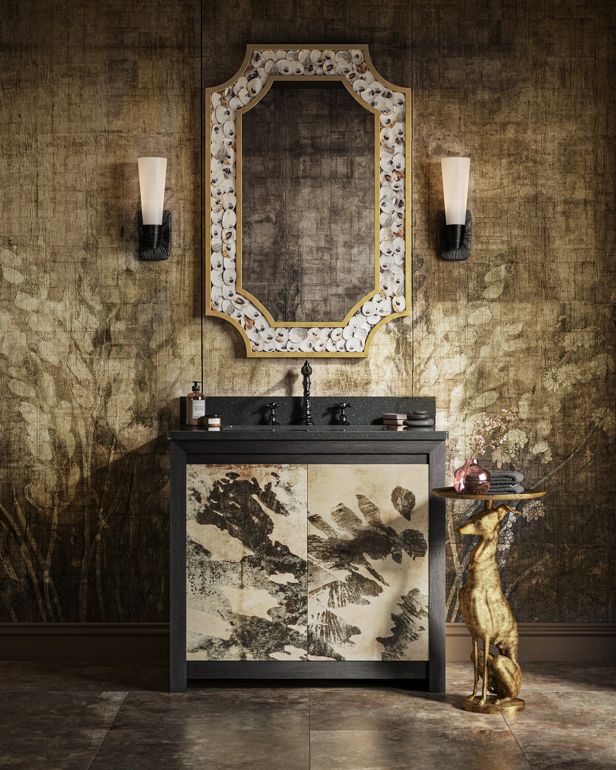 Currey & Company Bonaz Bronze Bath Wall Sconce