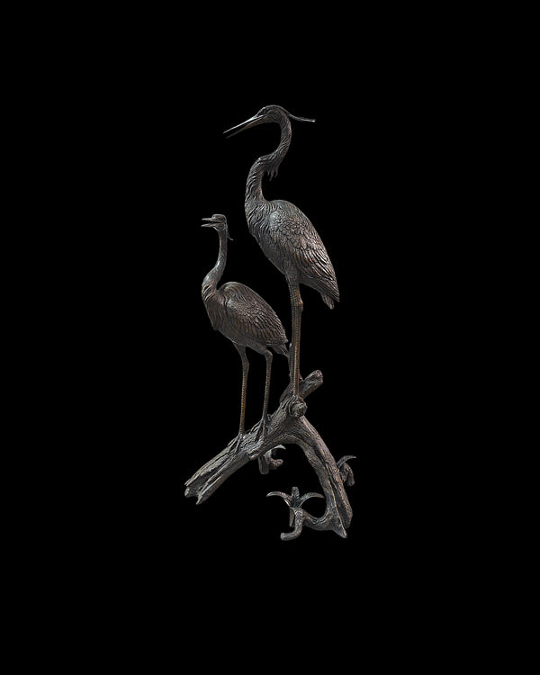 Currey & Company Herons On Branch Bronze