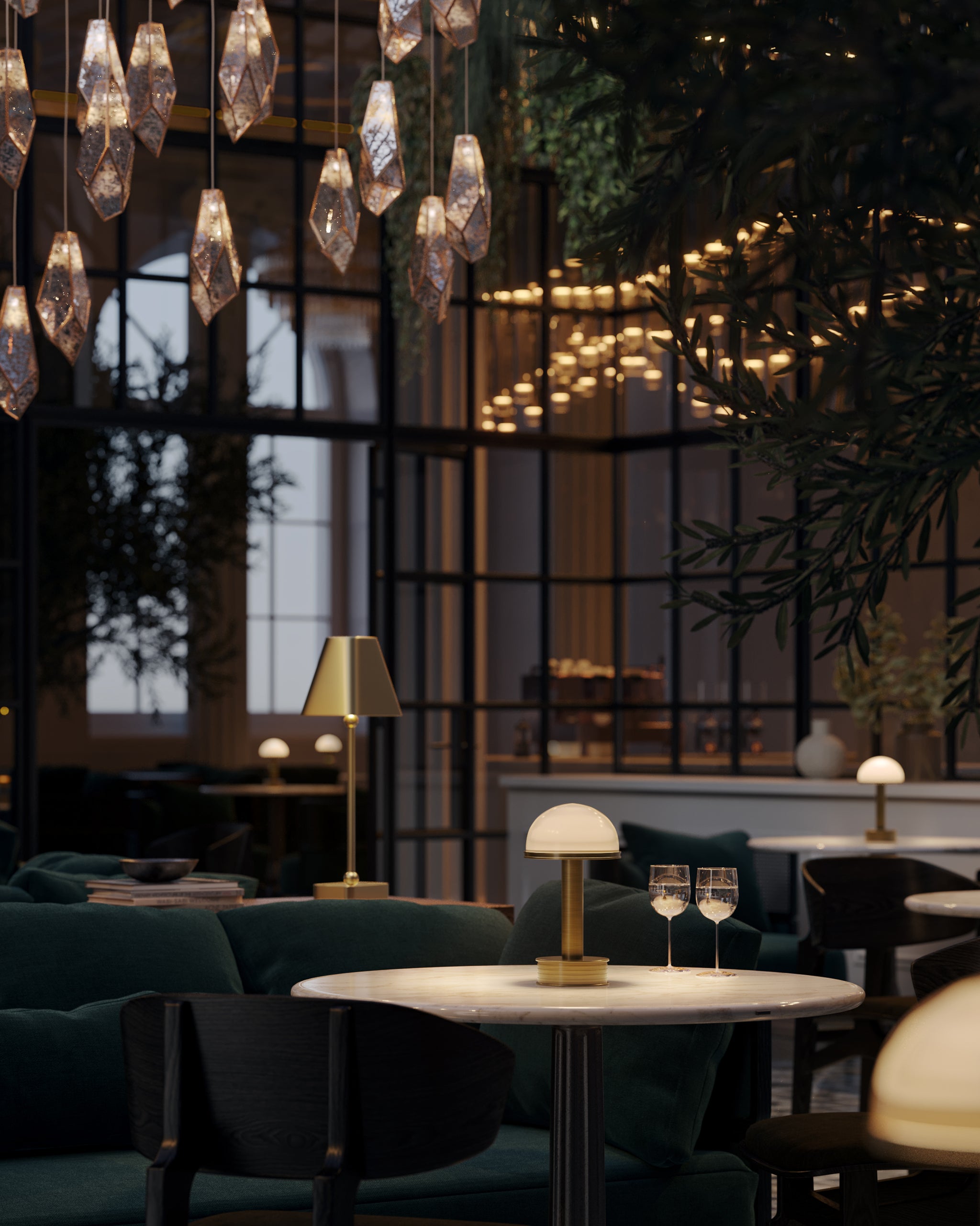 Currey & Company Promenade Brass Cordless Table Lamp