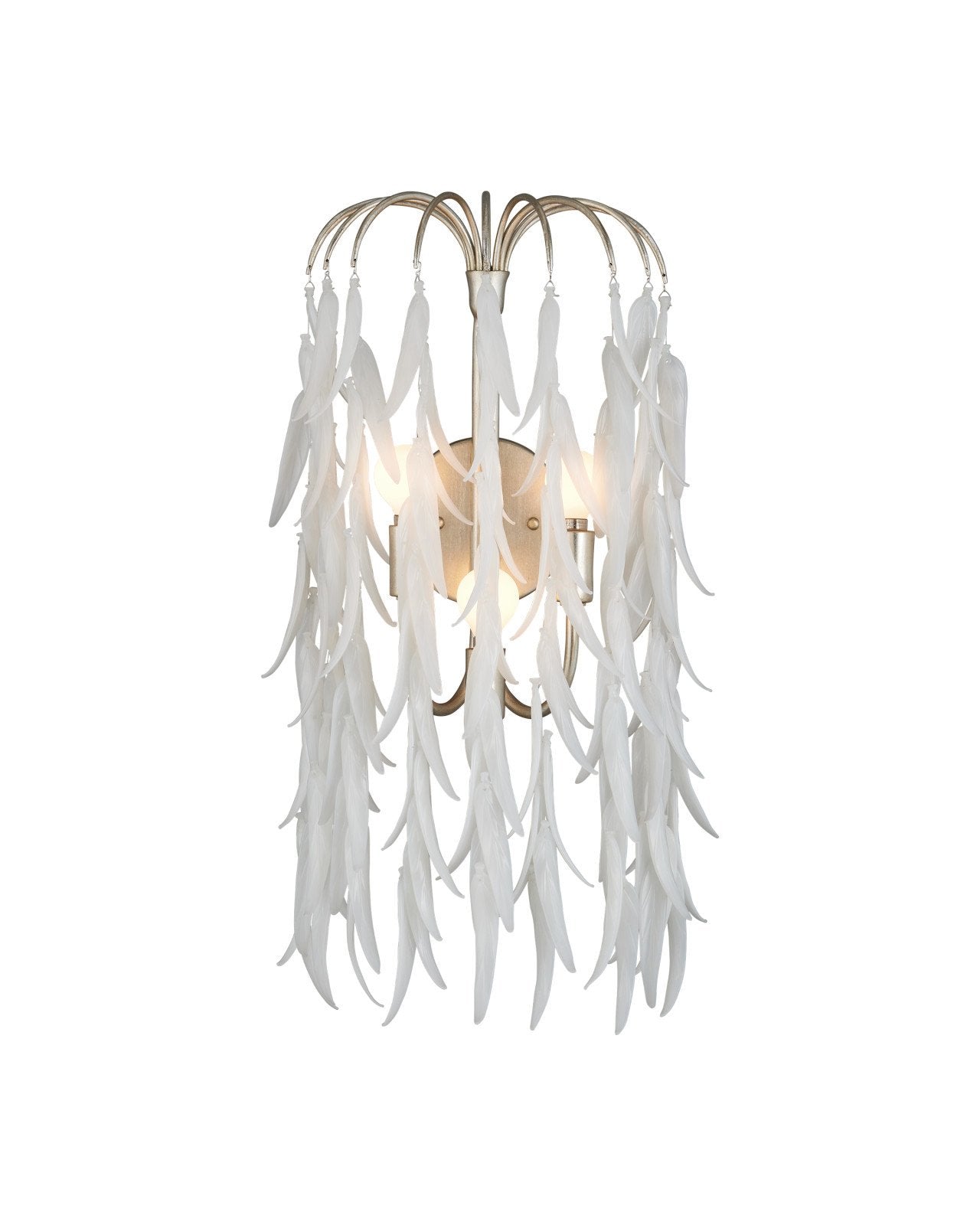 Currey & Company Glen Arbor Silver 3 Light Wall Sconce
