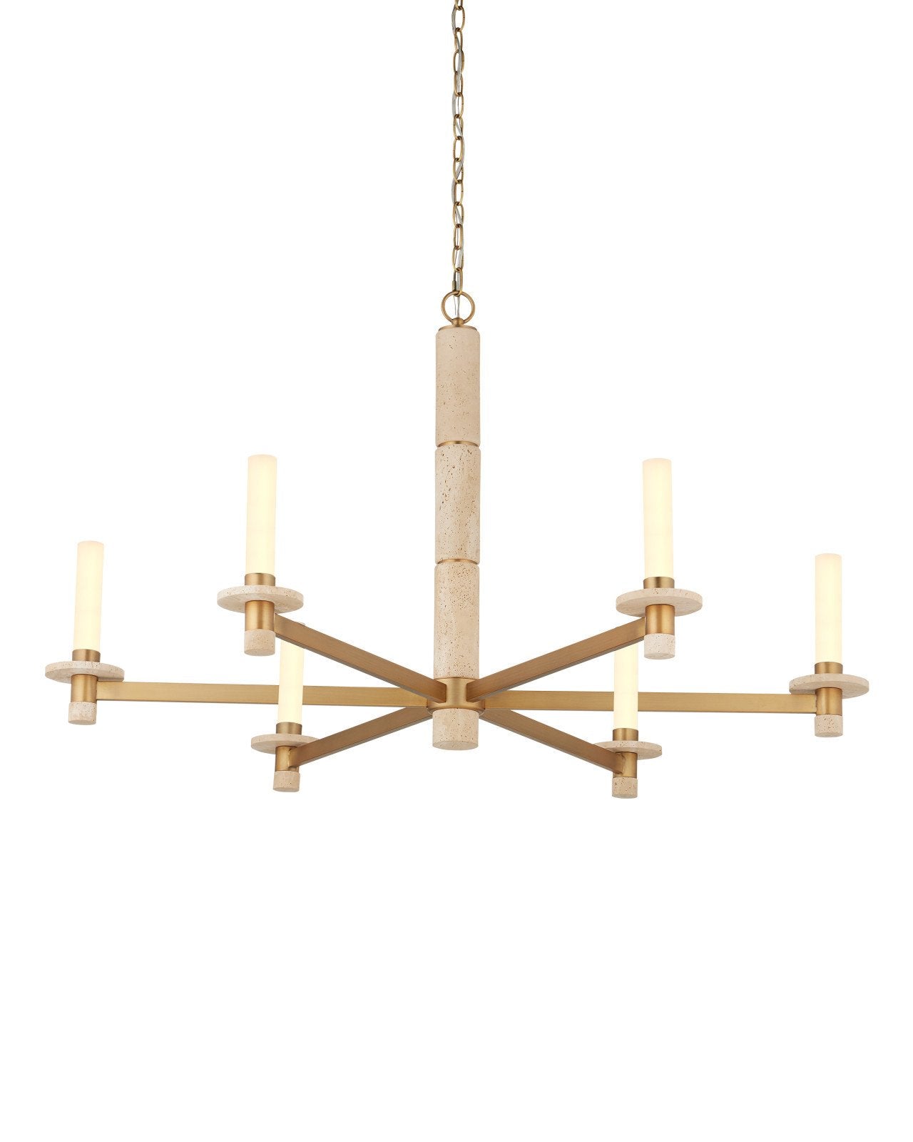 Currey & Company Marcelo 45" Antique Brass 6 Light Chandelier