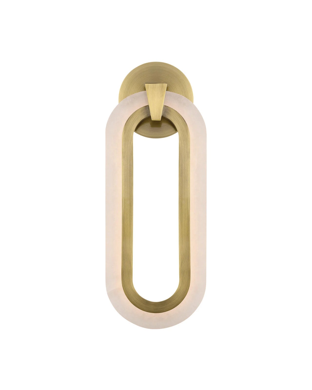 Currey & Company Aurora 6.5" Wide Alabaster And Brass Wall Sconce