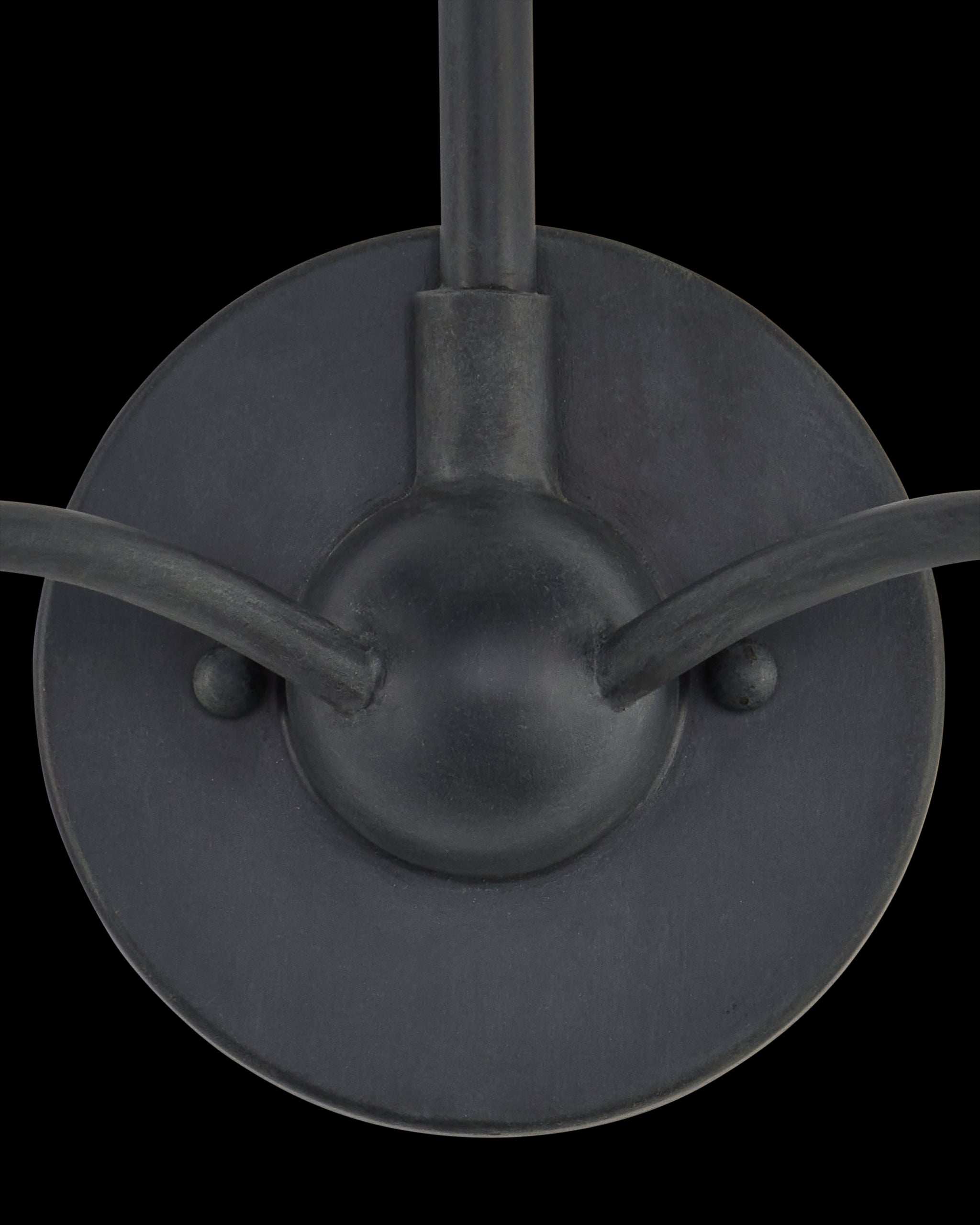 Currey & Company Saxon Double Light Black Wall Sconce