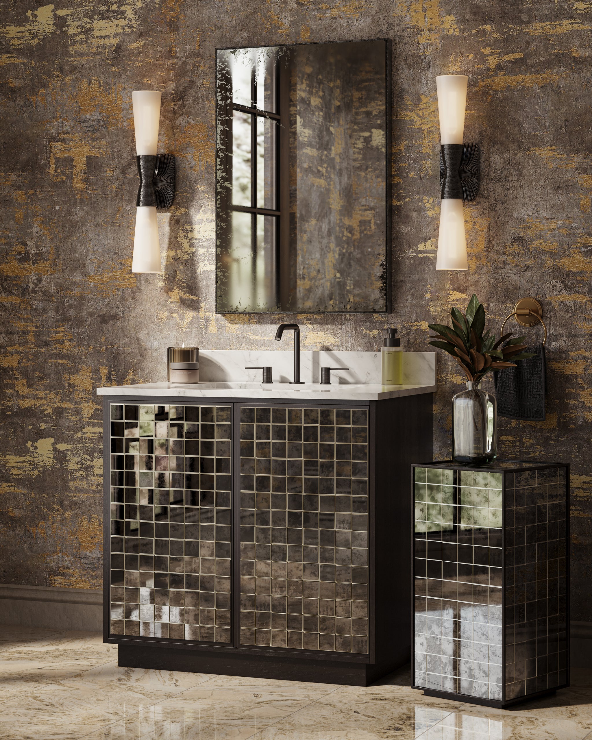 Currey & Company Mosaico 36" Vanity With Rectangular Undermount Sink