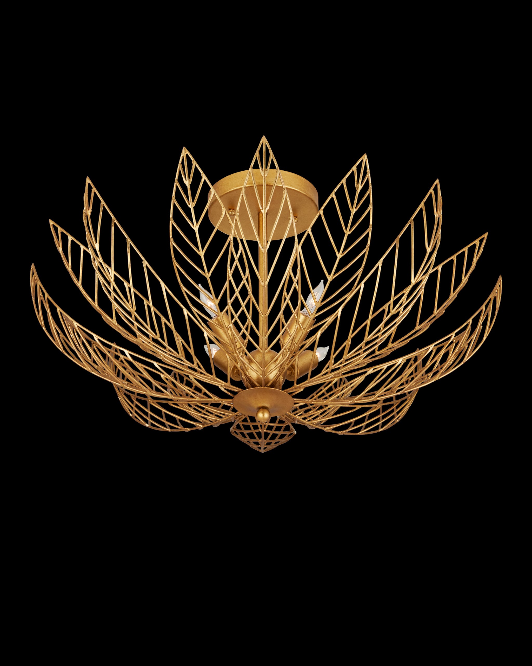 Currey & Company Leaflace Semi Flush Mount