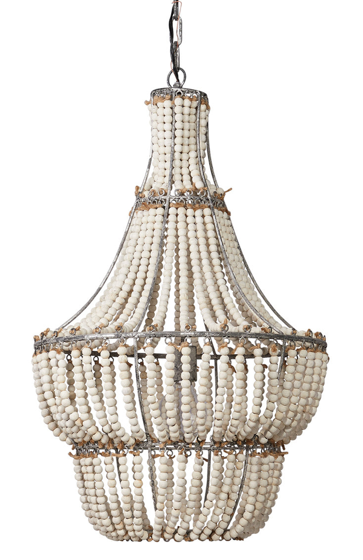 Blanca Chandelier In White Beads Lifestyle by JY