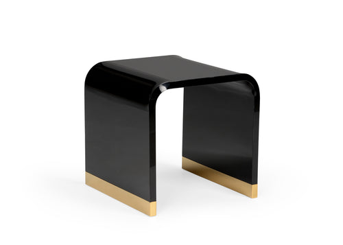 Wildwood Black Acrylic Side Table Brass