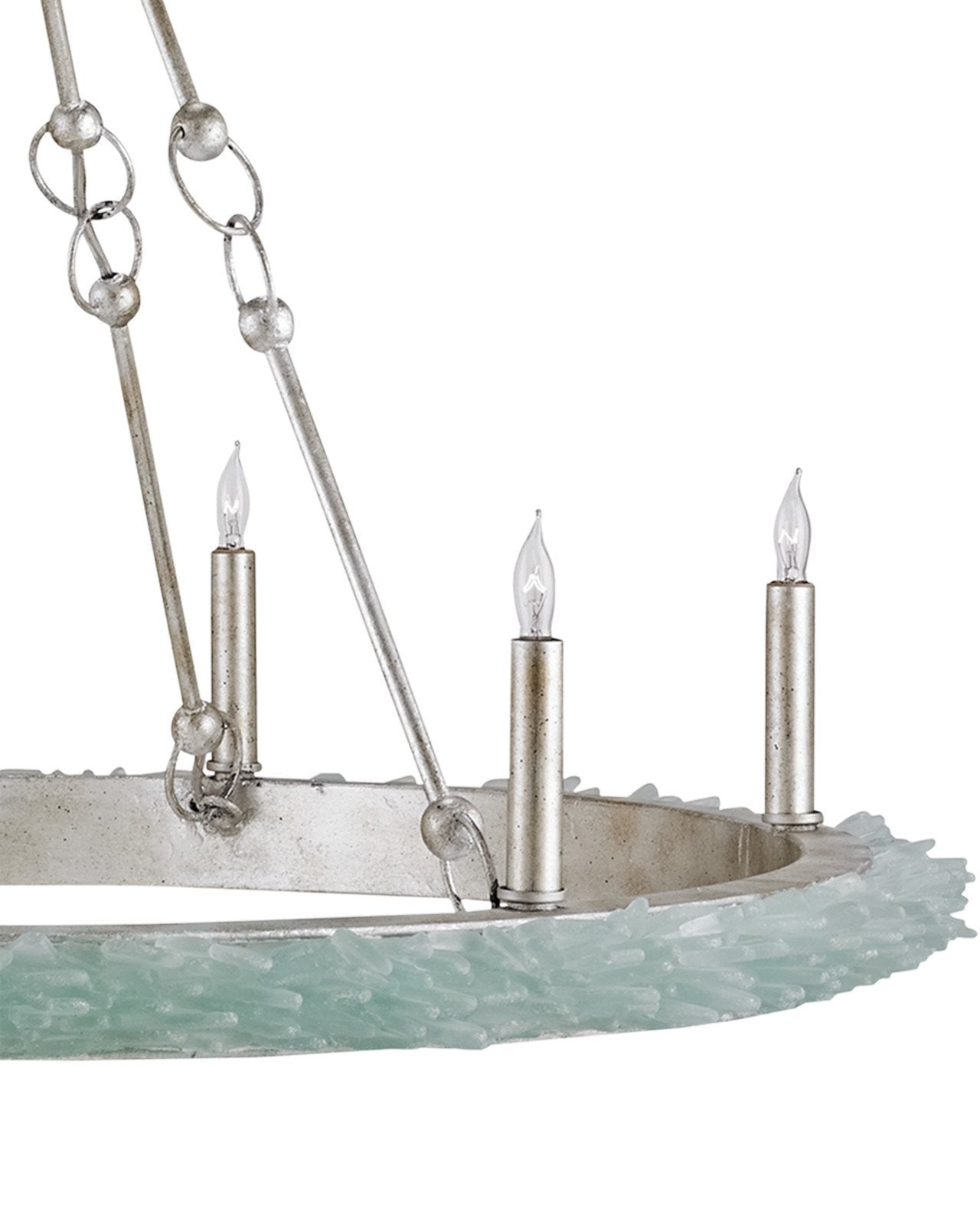 Currey & Company Tidewater 35" Silver 6 Light Chandelier