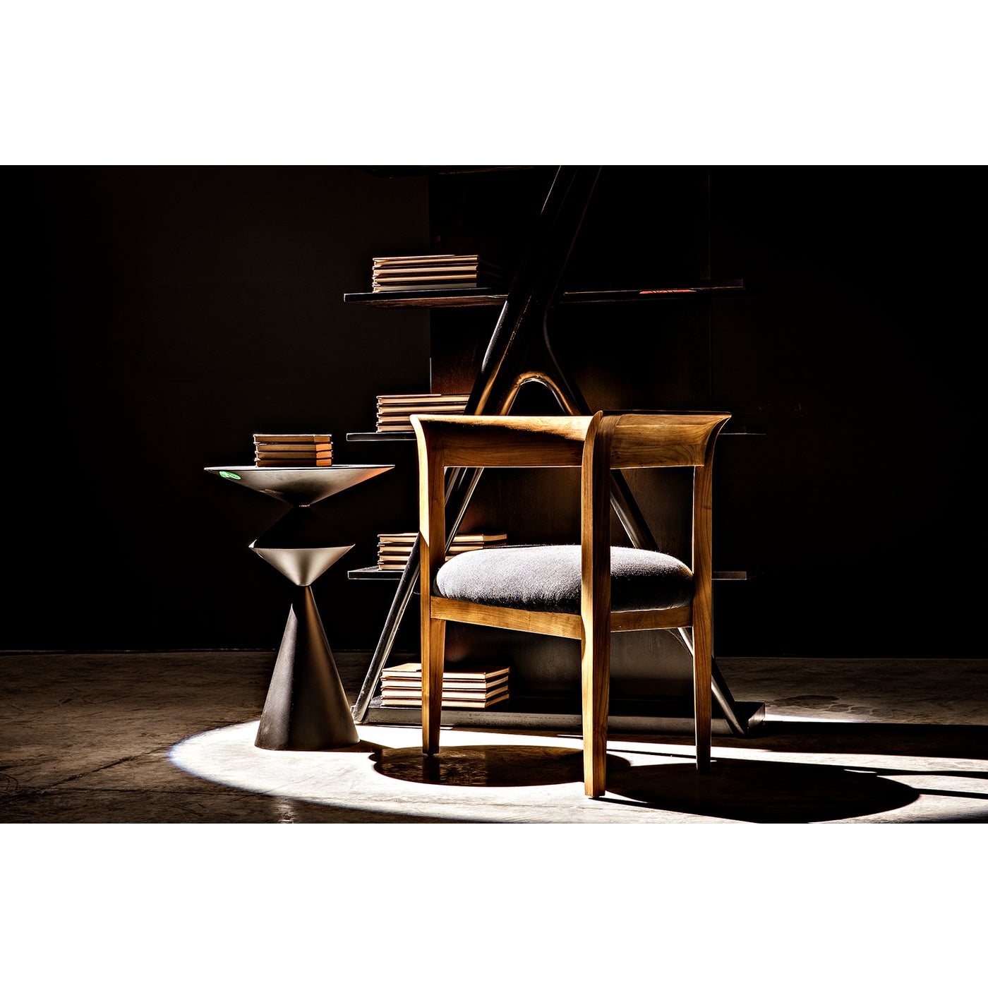 Noir Vetra Bookcase, Hand Rubbed Black