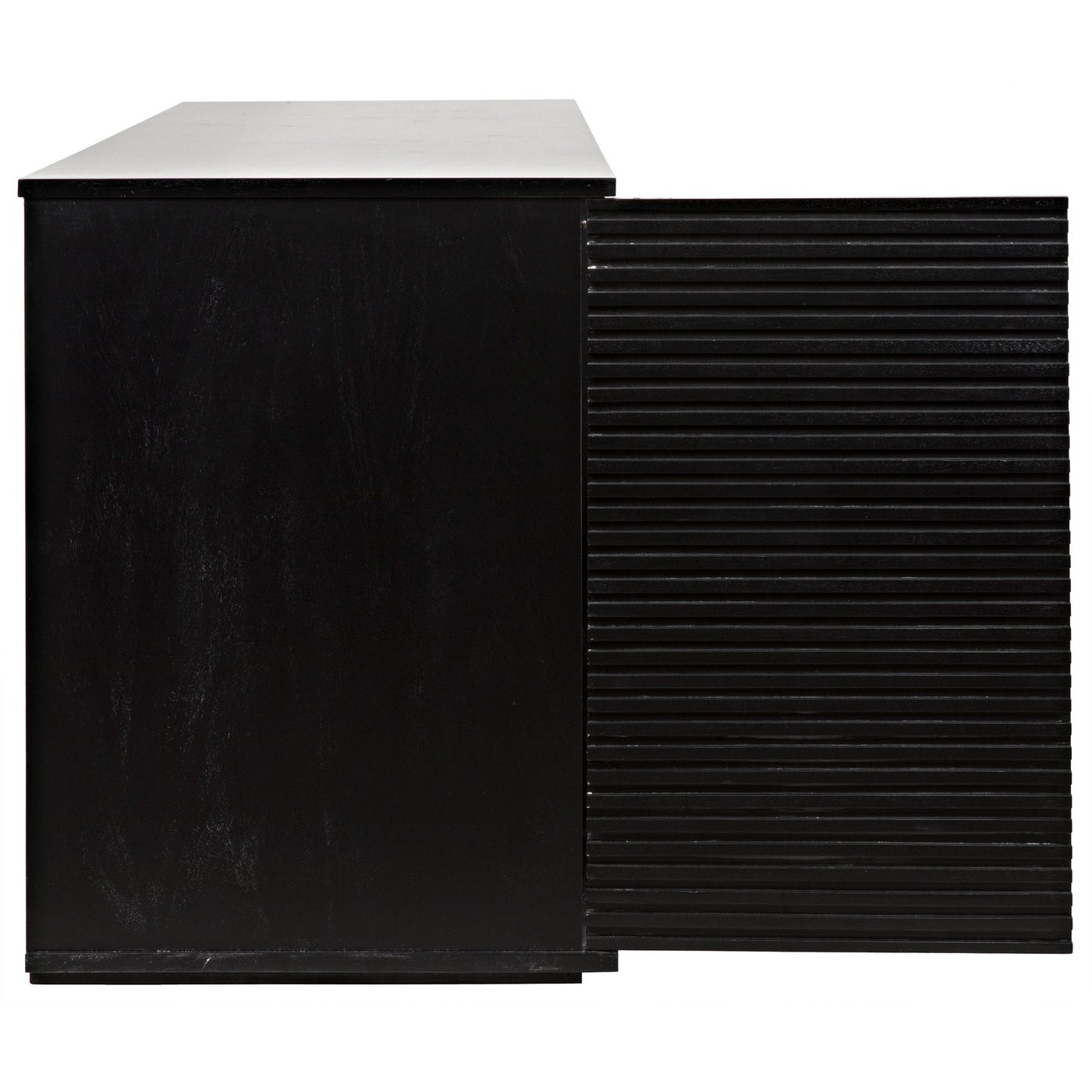 Noir Smith 4 Door Sideboard, Hand Rubbed Black