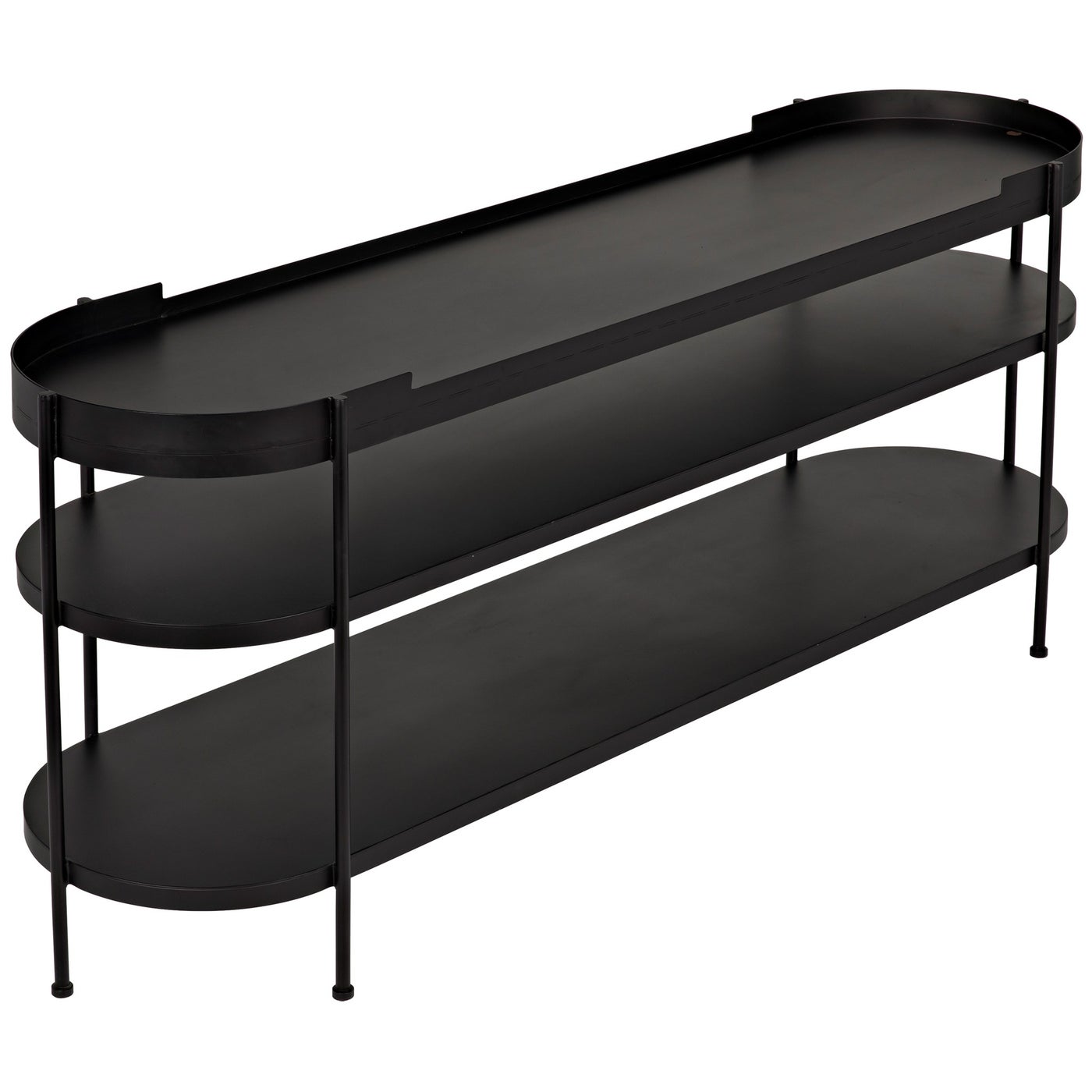 Noir Cassio Console, Black Steel