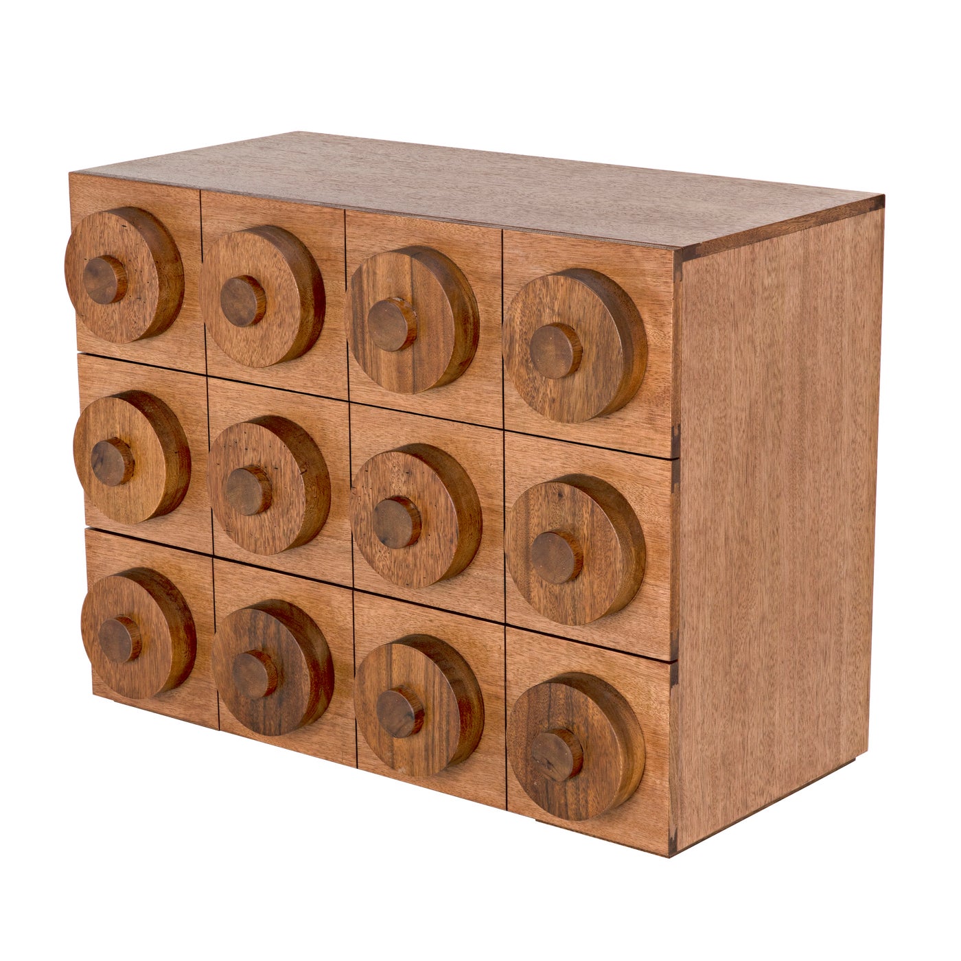 Noir Lego Sideboard With 3 Drawers, Dark Walnut
