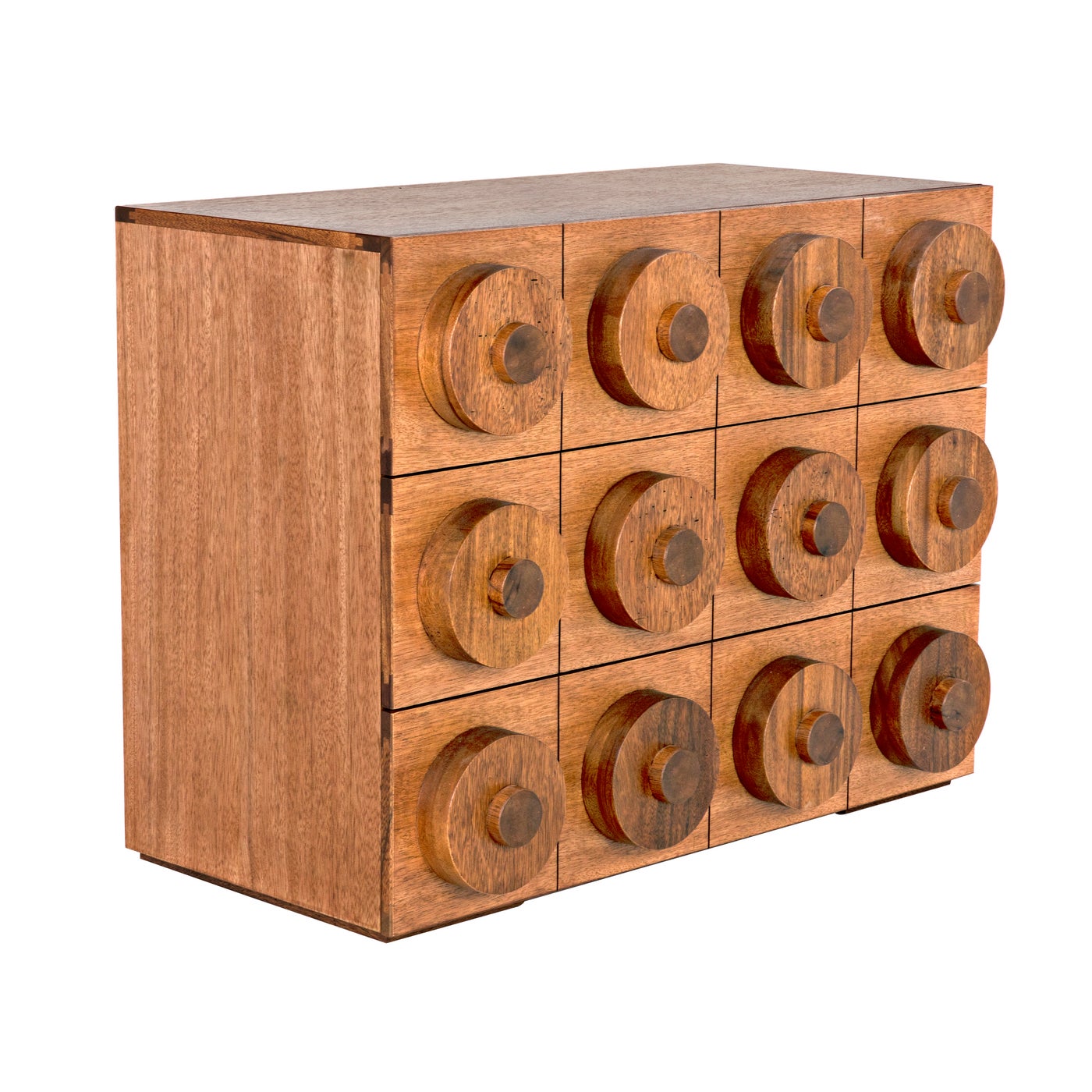 Noir Lego Sideboard With 3 Drawers, Dark Walnut
