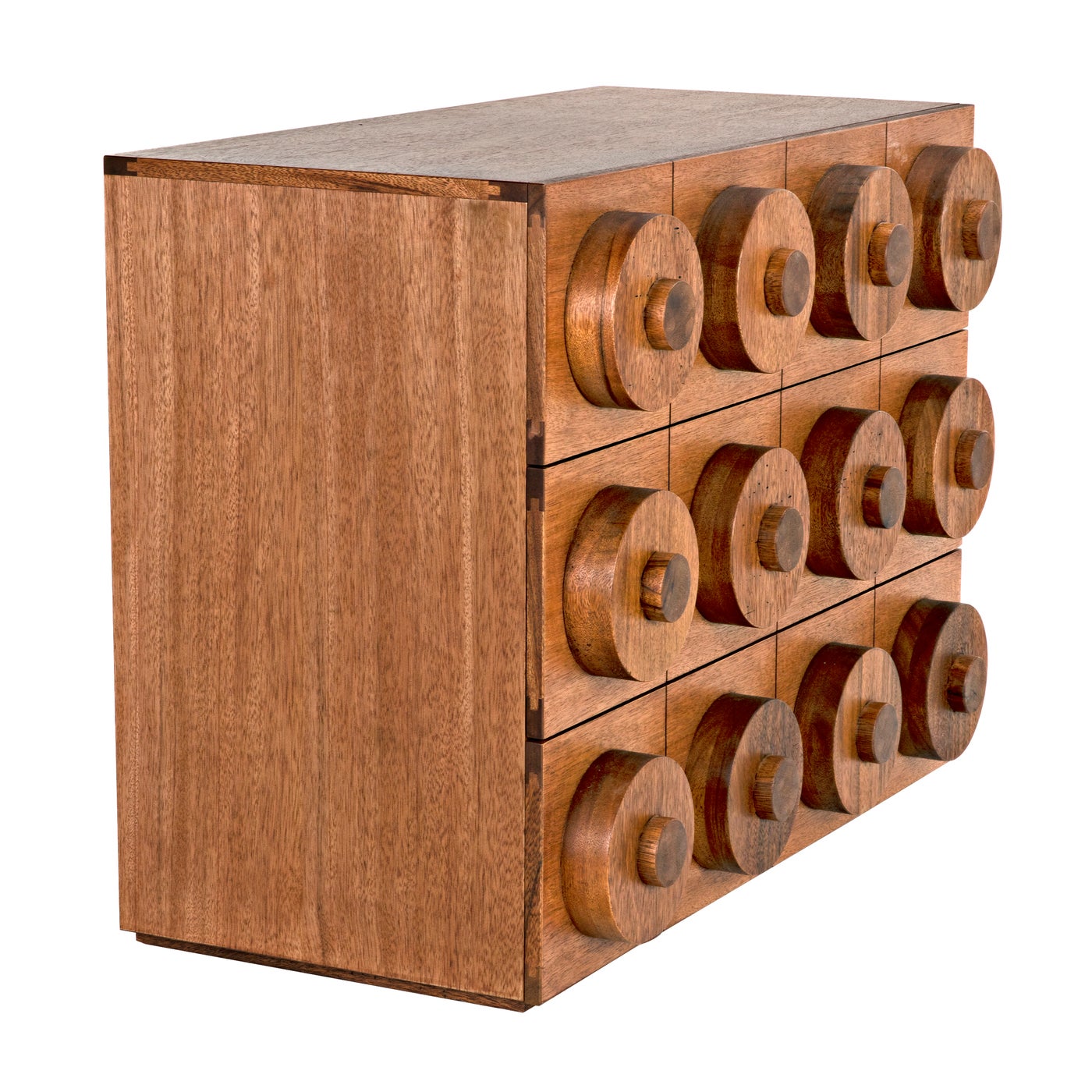 Noir Lego Sideboard With 3 Drawers, Dark Walnut