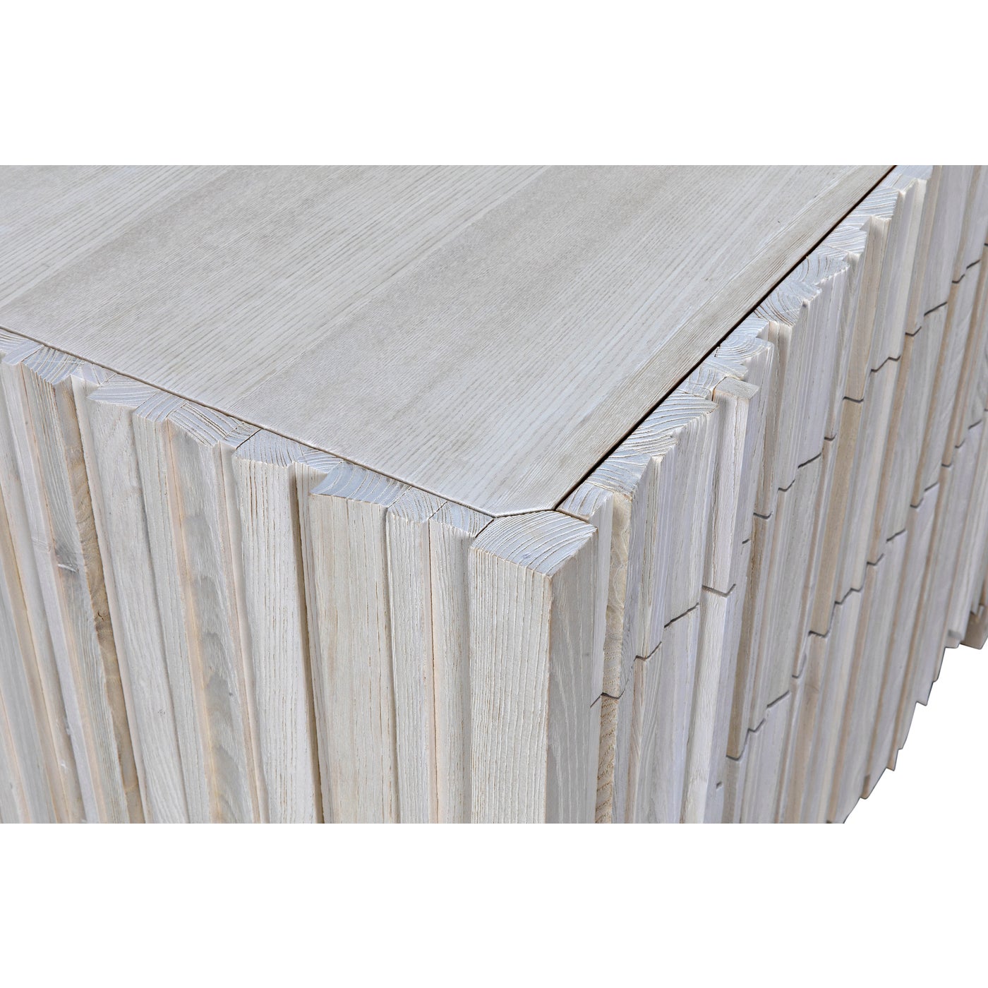 Noir Desdemona 3 Drawer Chest, Bleached Elm
