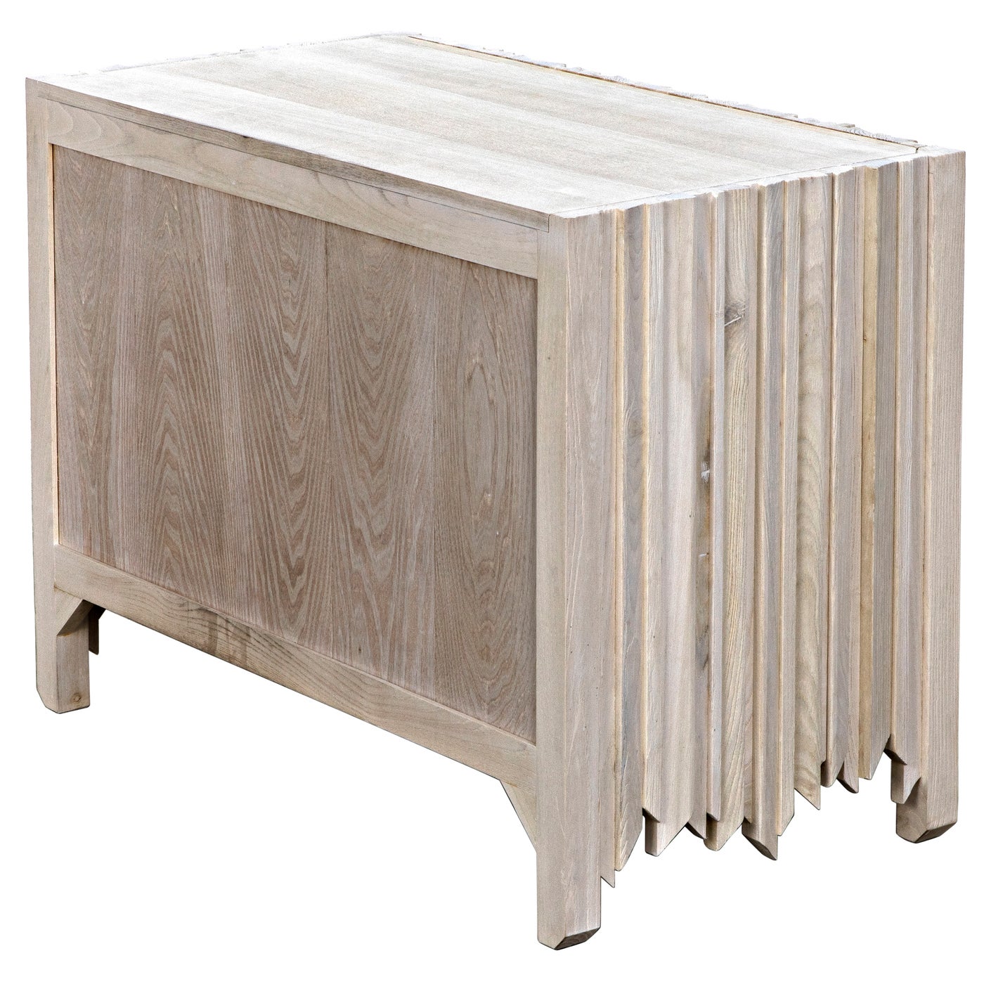 Noir Desdemona 3 Drawer Chest, Bleached Elm
