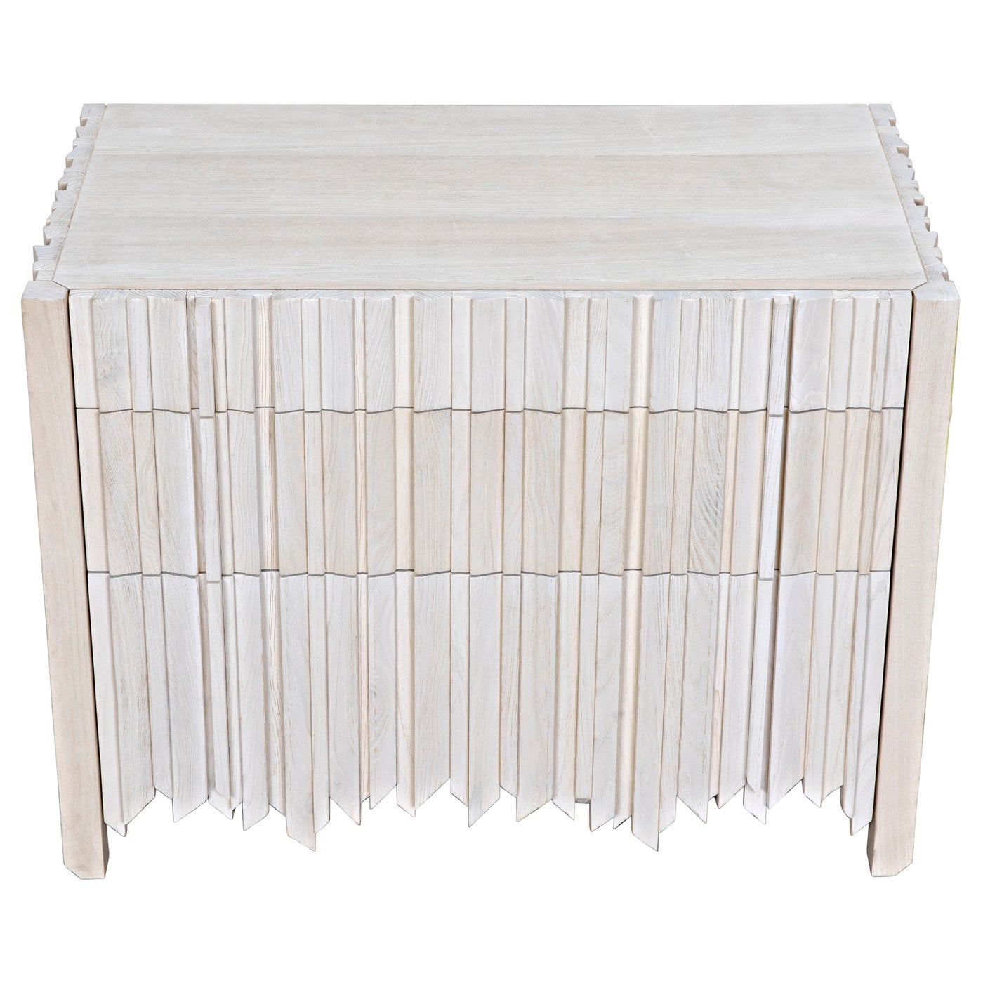 Noir Desdemona 3 Drawer Chest, Bleached Elm