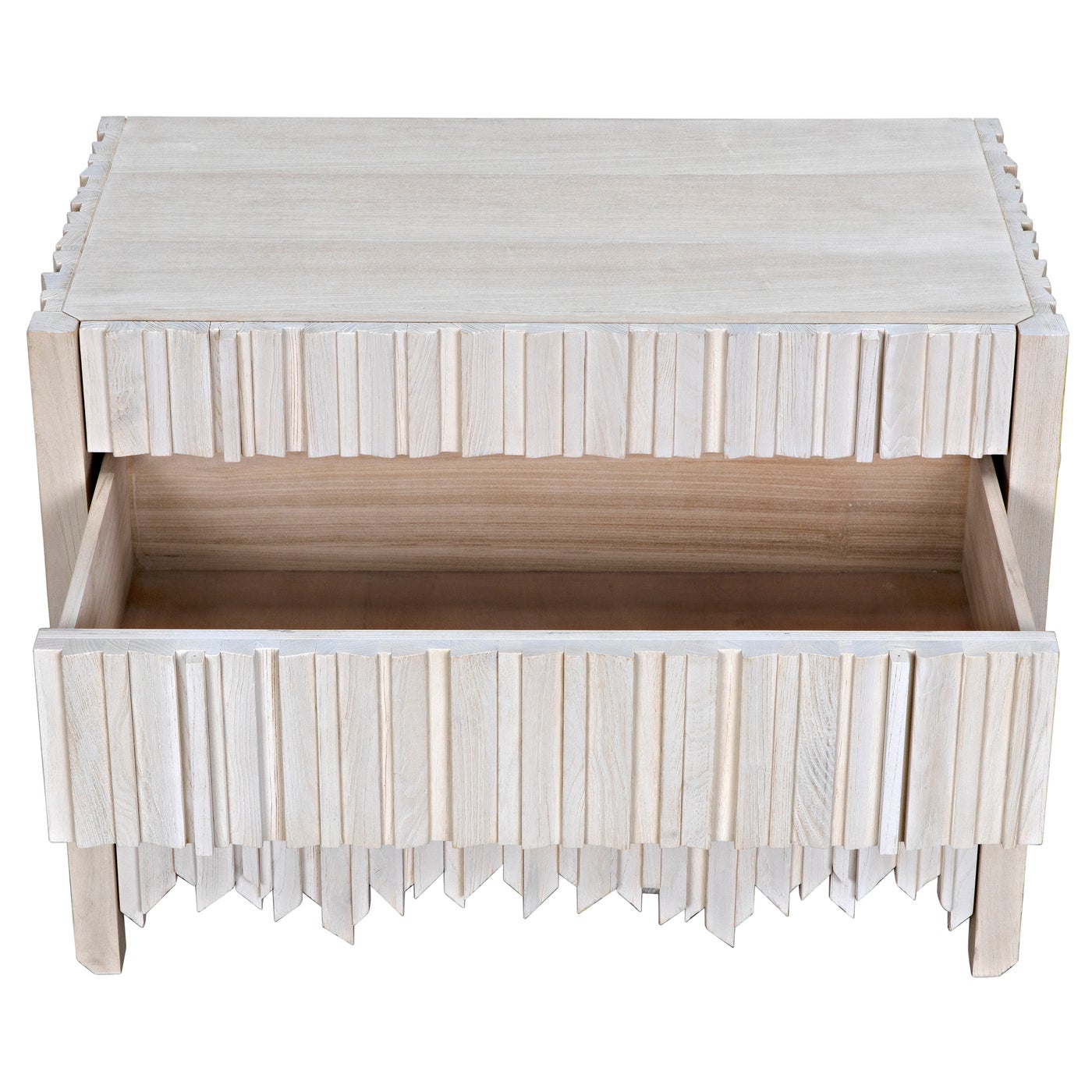 Noir Desdemona 3 Drawer Chest, Bleached Elm