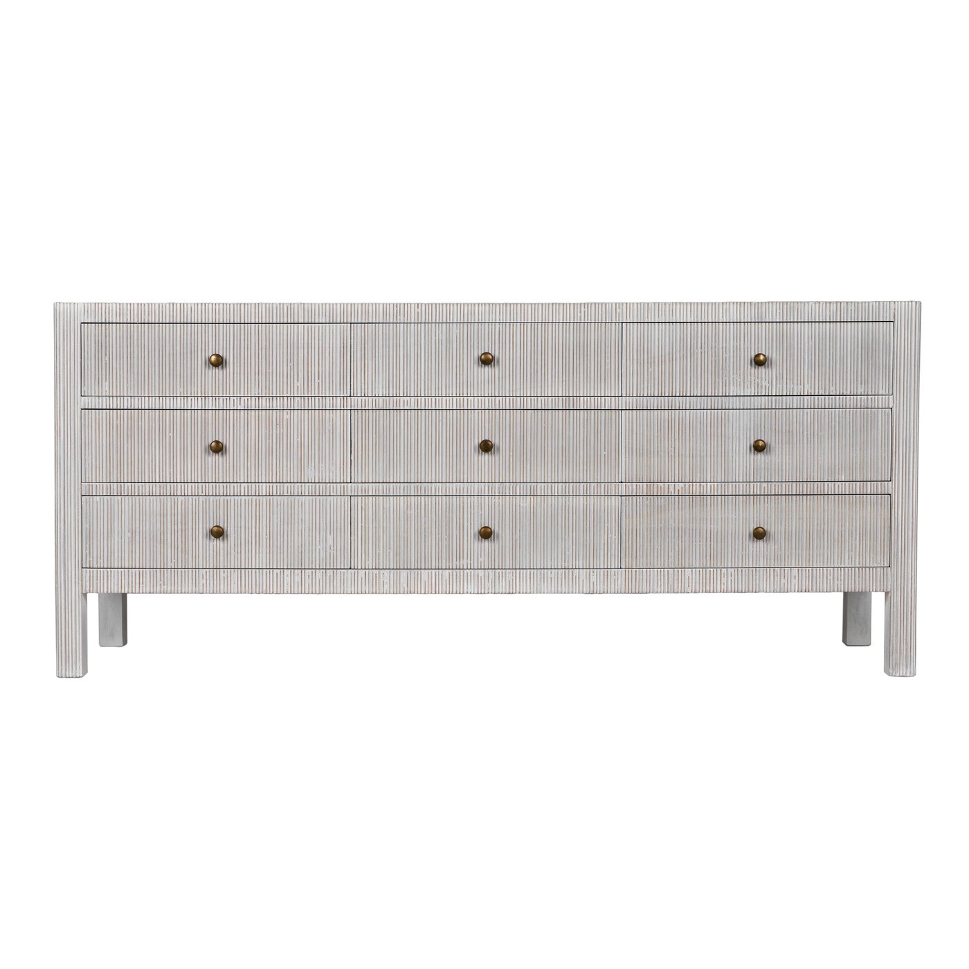 Noir Conrad 9 Drawer Dresser, Pale