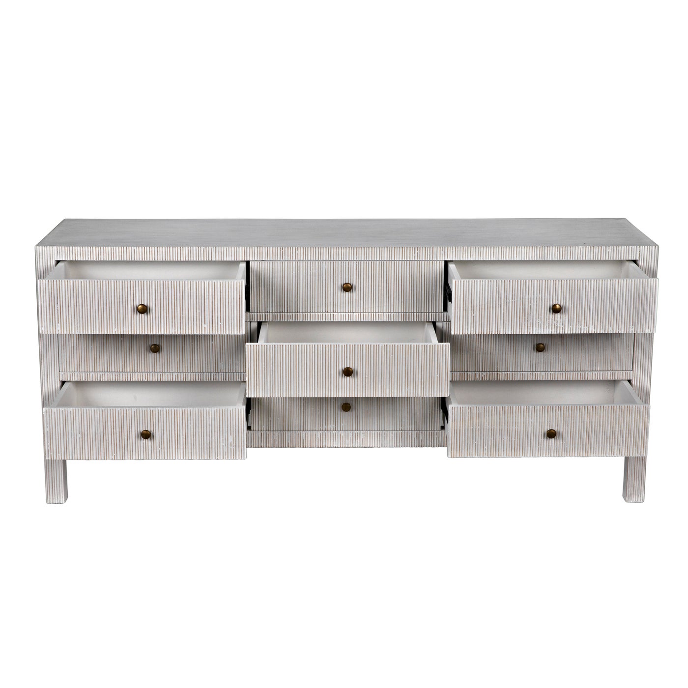 Noir Conrad 9 Drawer Dresser, Pale