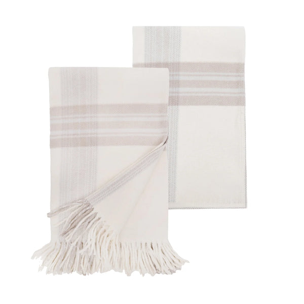 Pom Pom At Home Geneva Ivory/ Taupe Throw