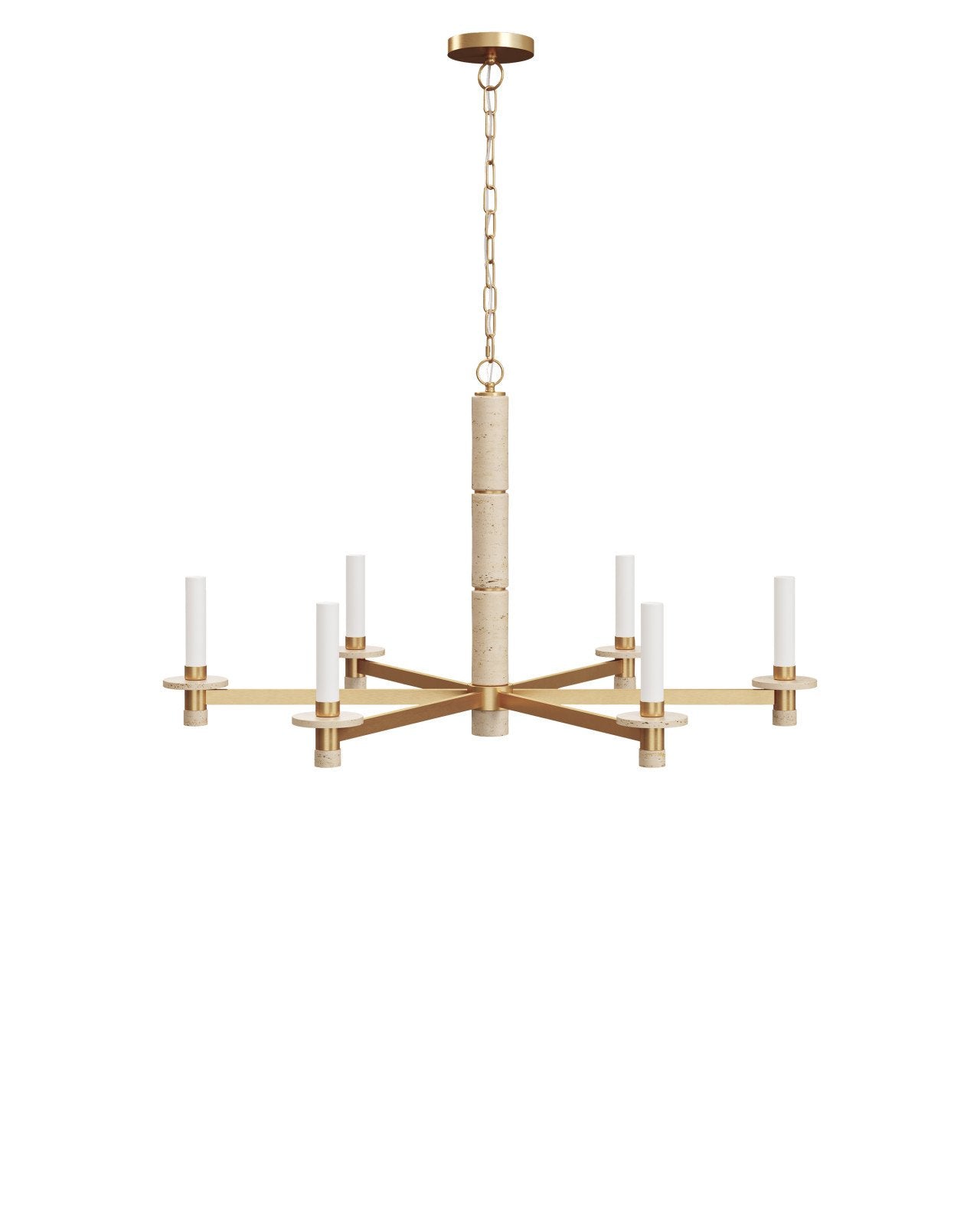 Currey & Company Marcelo 45" Antique Brass 6 Light Chandelier