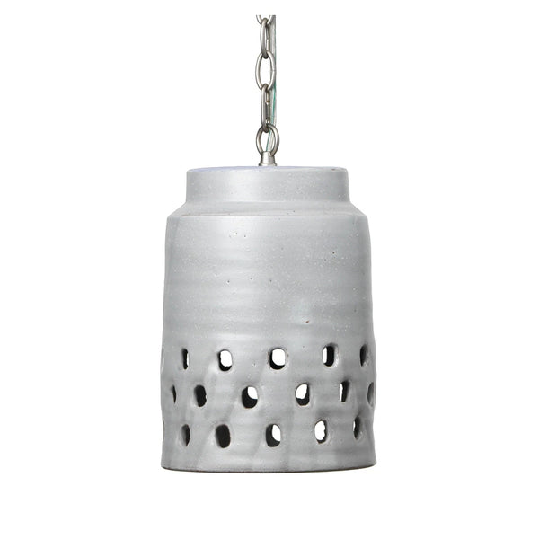 Jamie Young Tapered Perforated Pendant, Gray