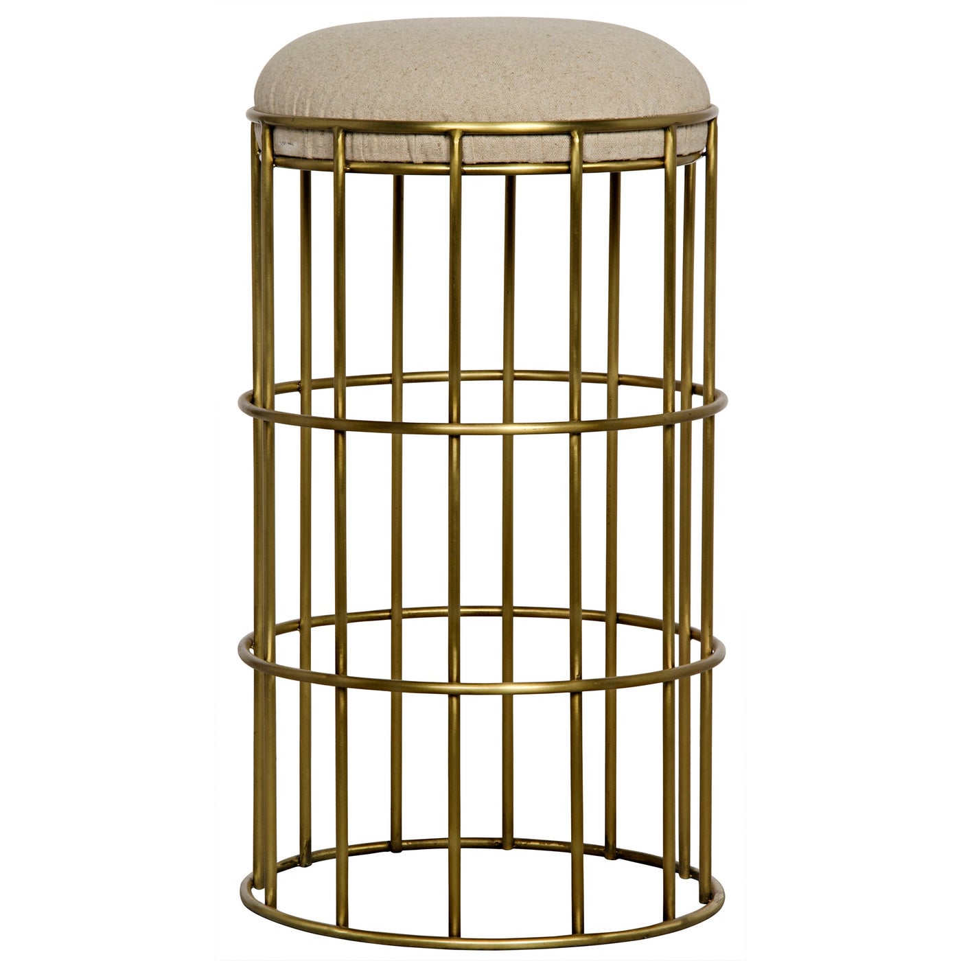 Noir Ryley Counter Stool, Steel With Brass Finish