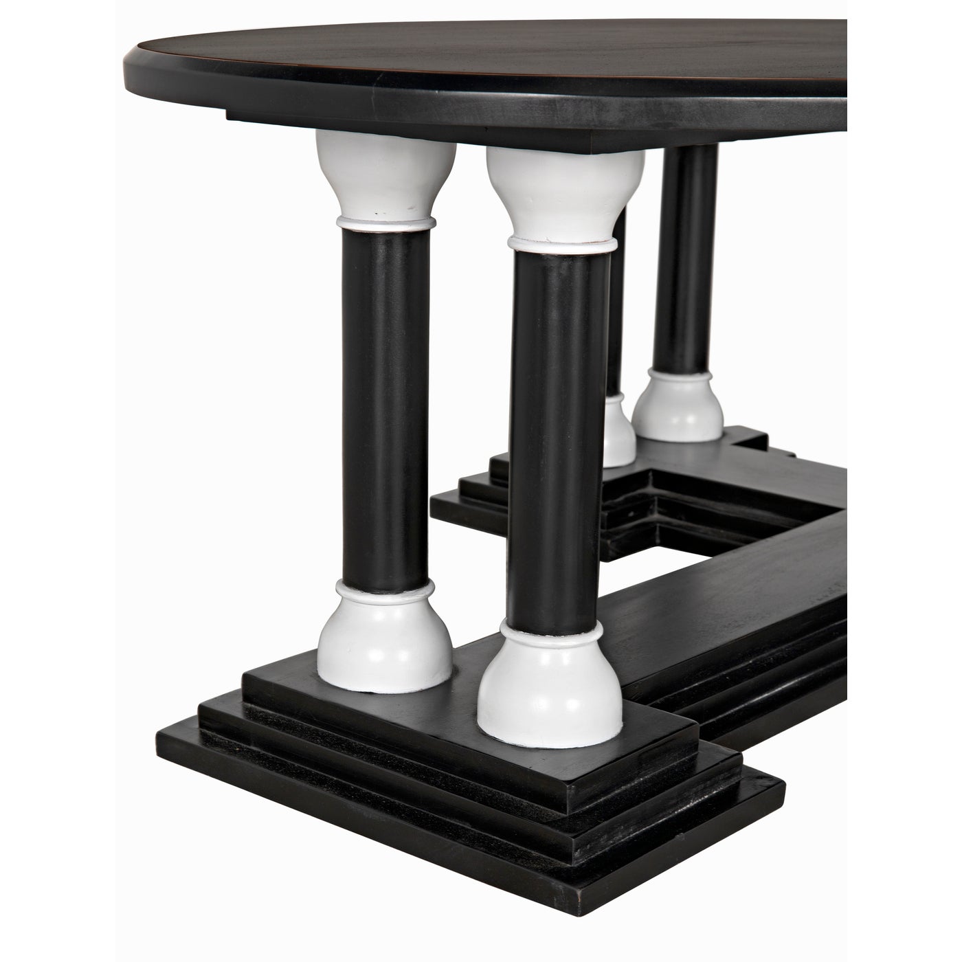 Noir Desoto Coffee Table, Hand Rubbed Black And Solid White