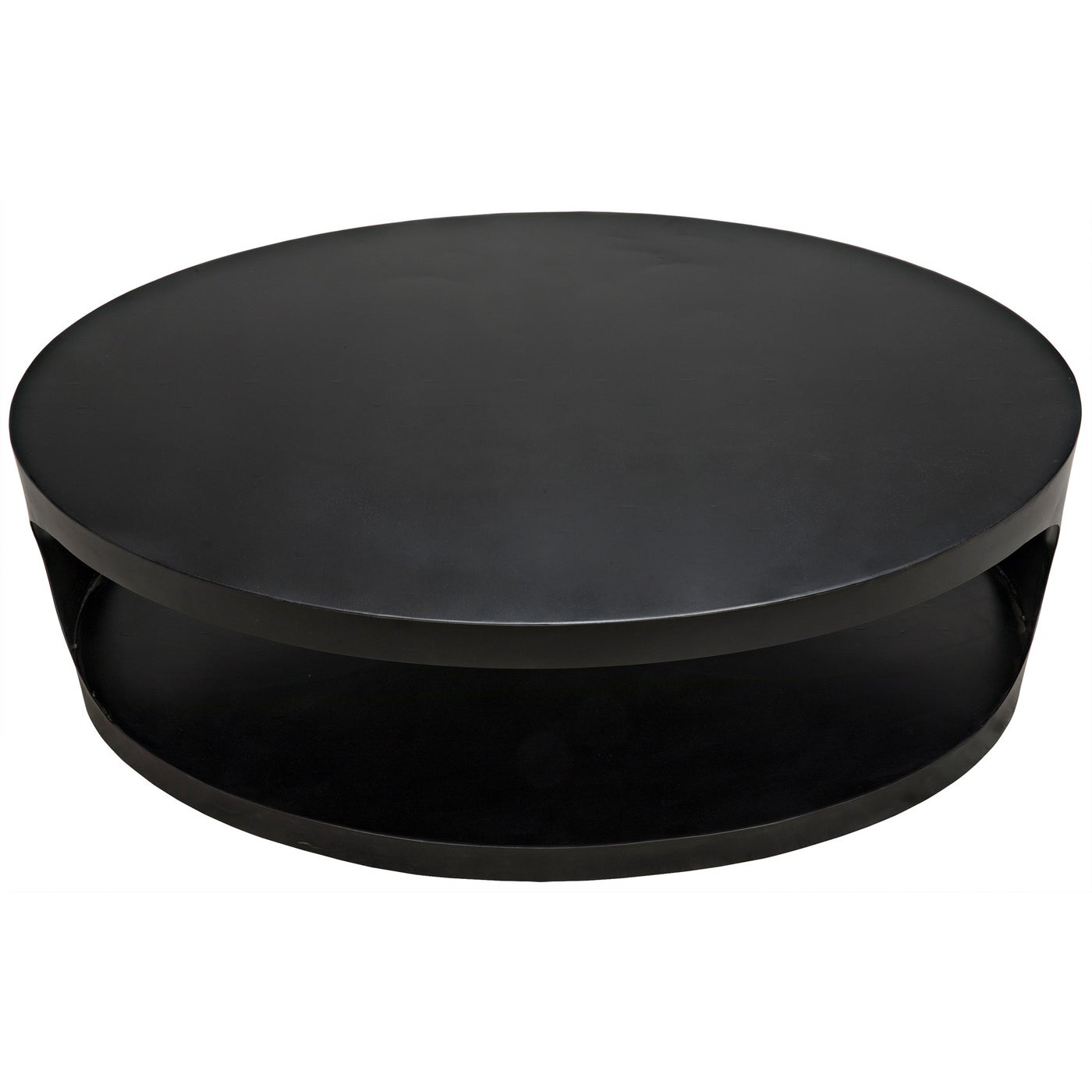 Noir Eclipse Oval Coffee Table, Black Steel