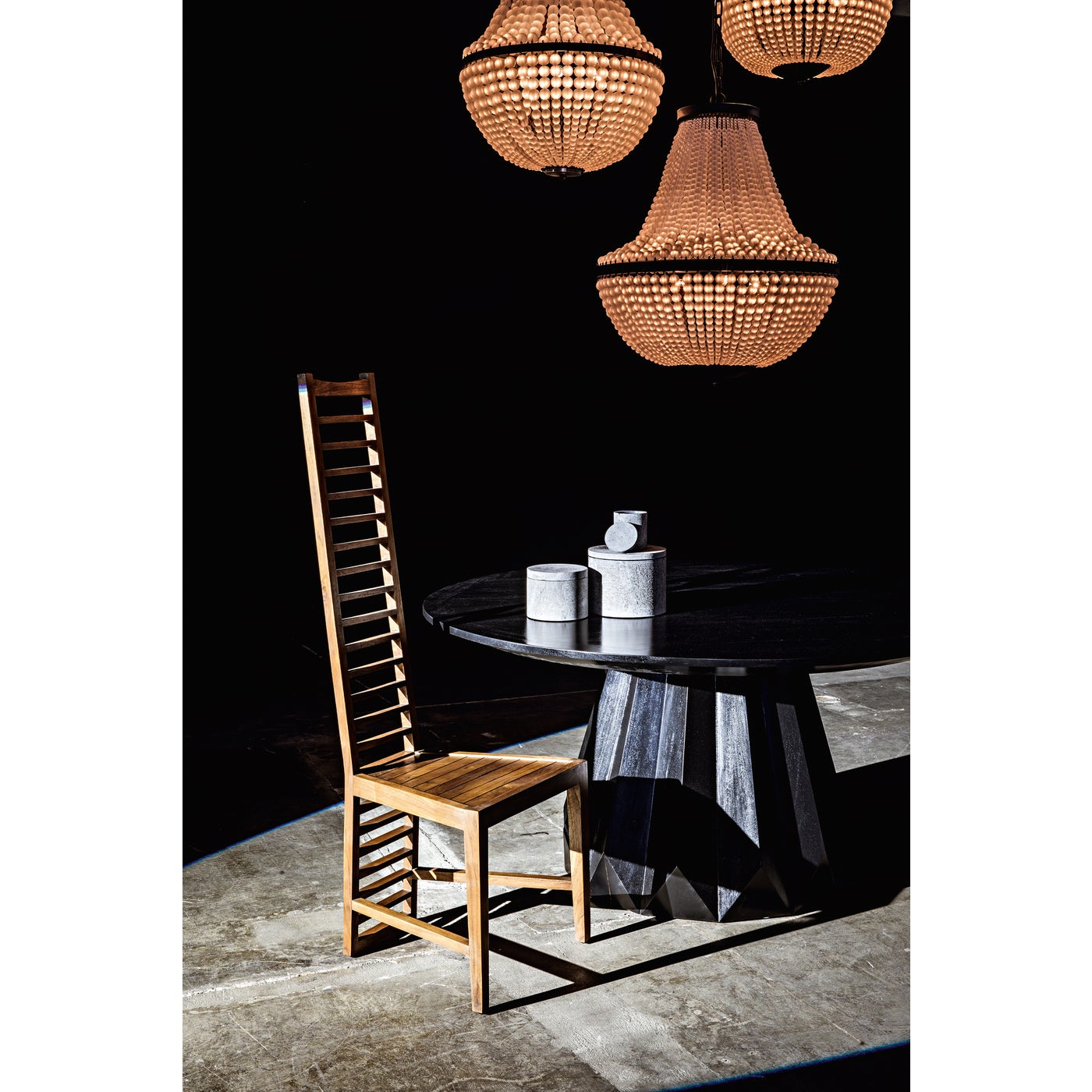 Noir Brosche Dining Table, Hand Rubbed Black
