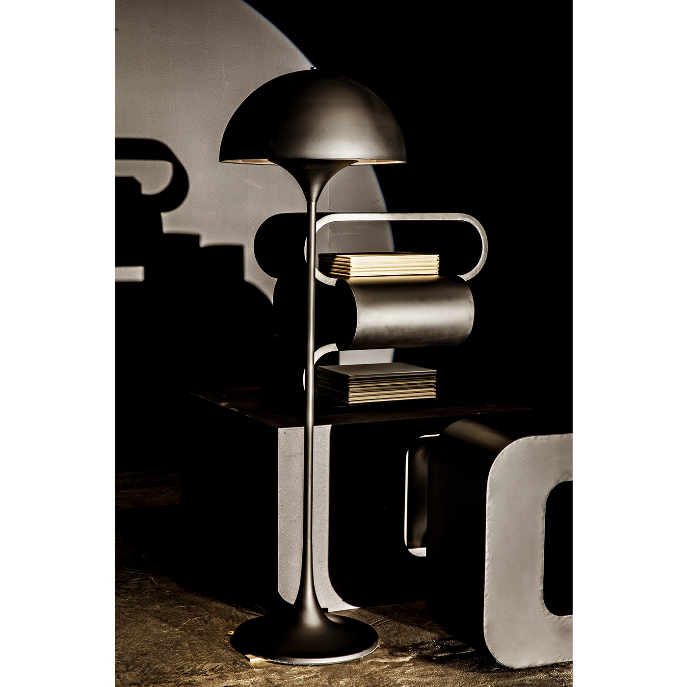 Noir Nada Side Table, Black Steel