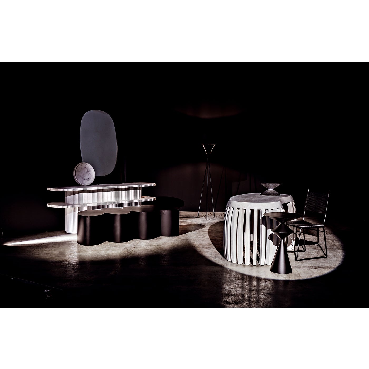 Noir Zasa Side Table, Black Steel