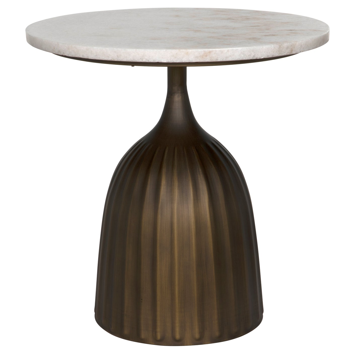 Noir Samuel Side Table, Aged Brass