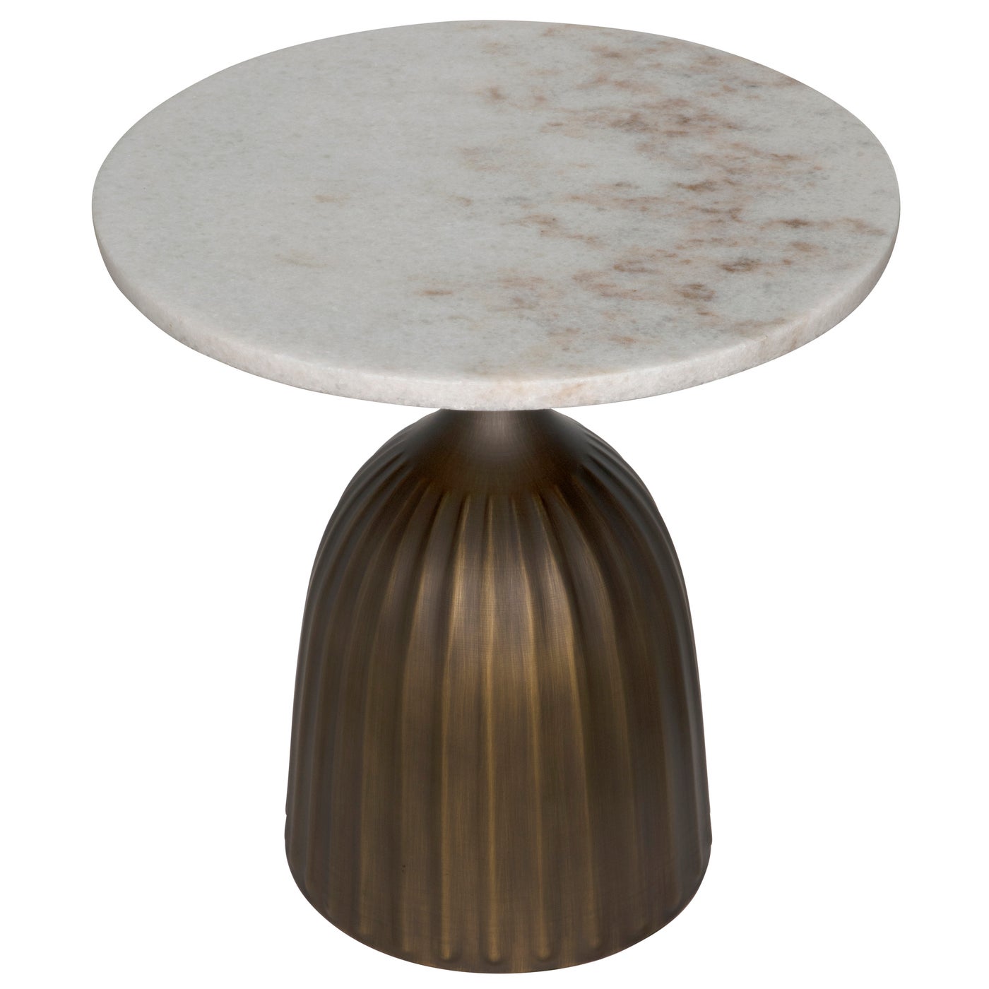 Noir Samuel Side Table, Aged Brass