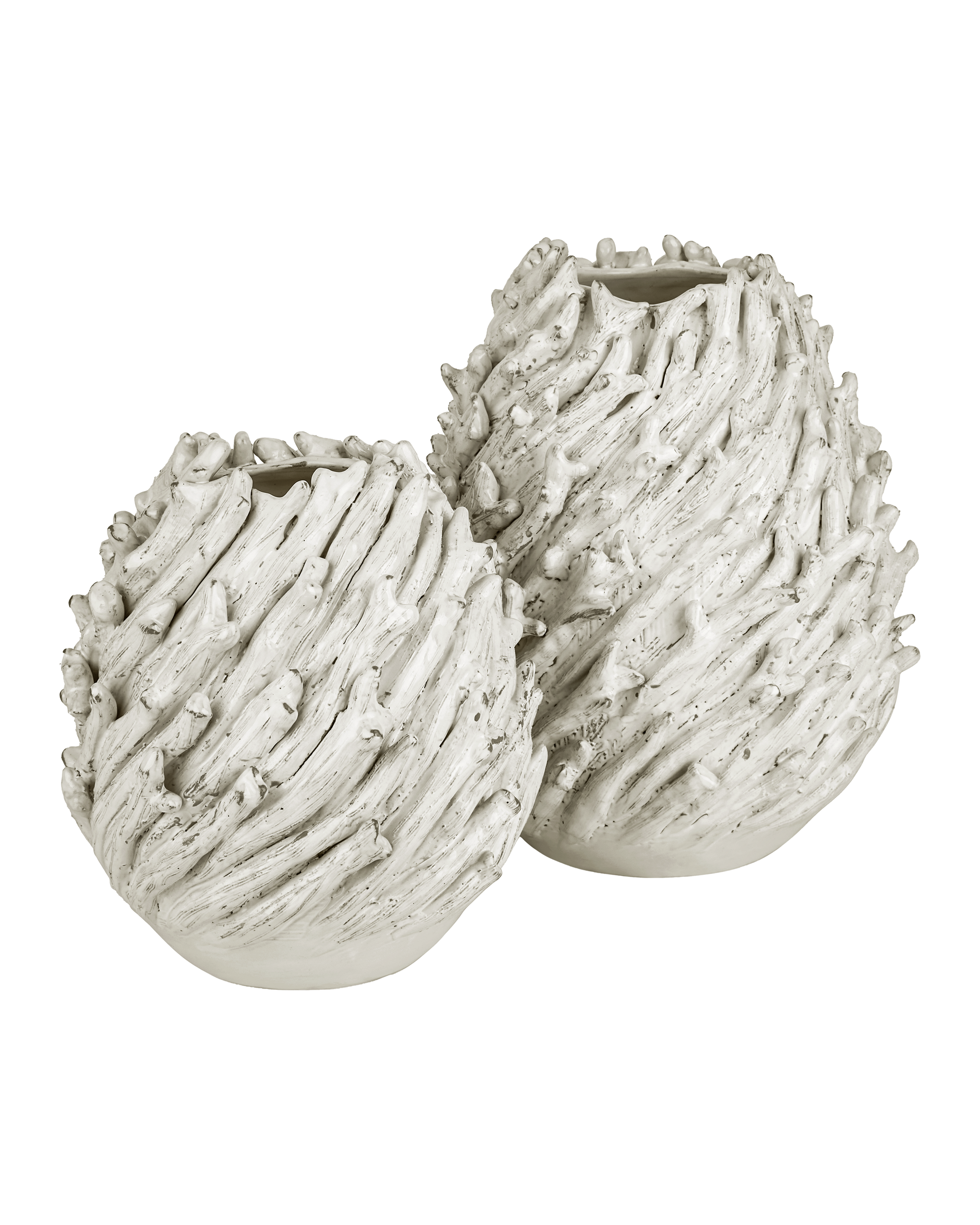 Currey And Company Seadrift Small White Vase