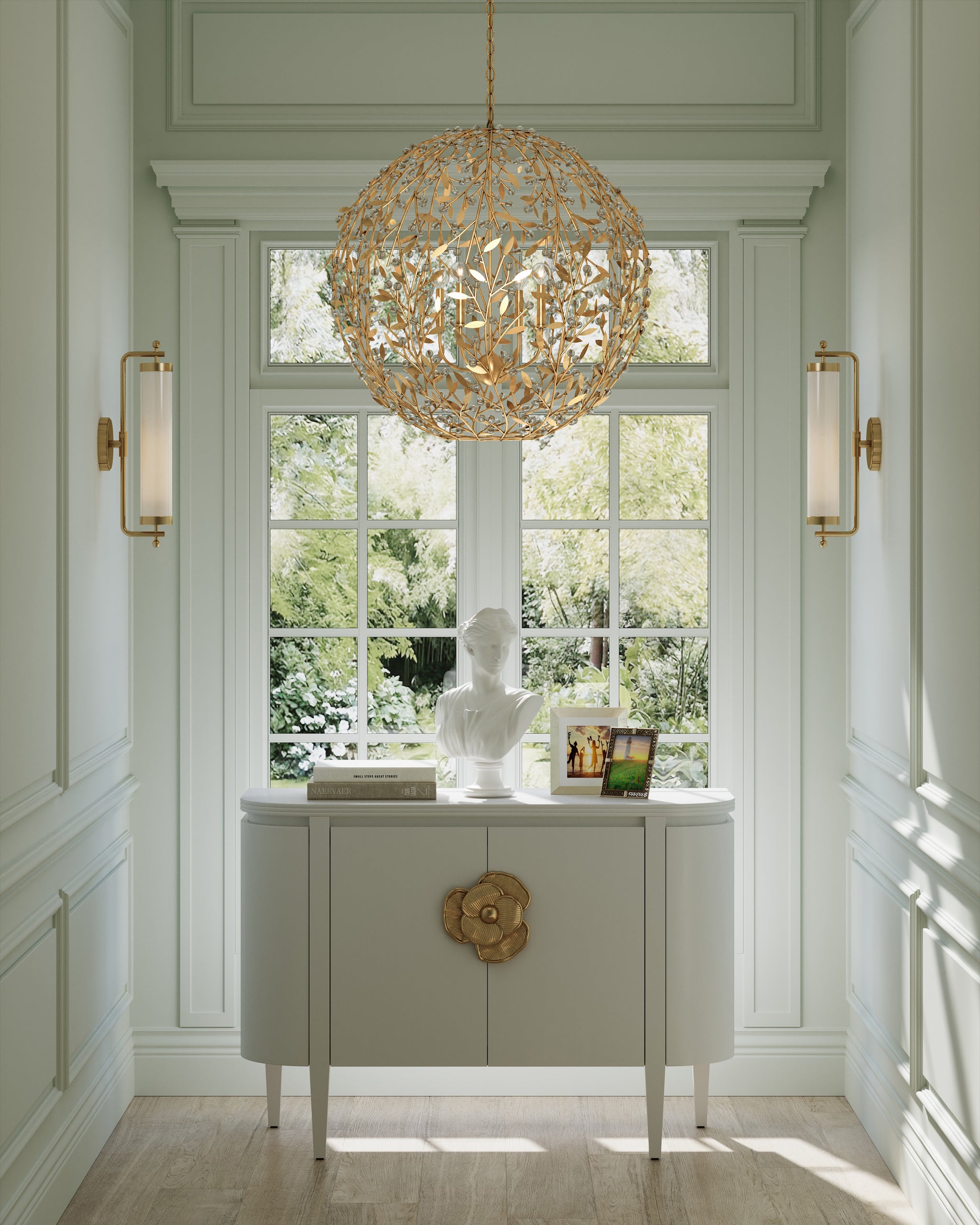 Currey & Company Secret Garden Gold Orb Chandelier