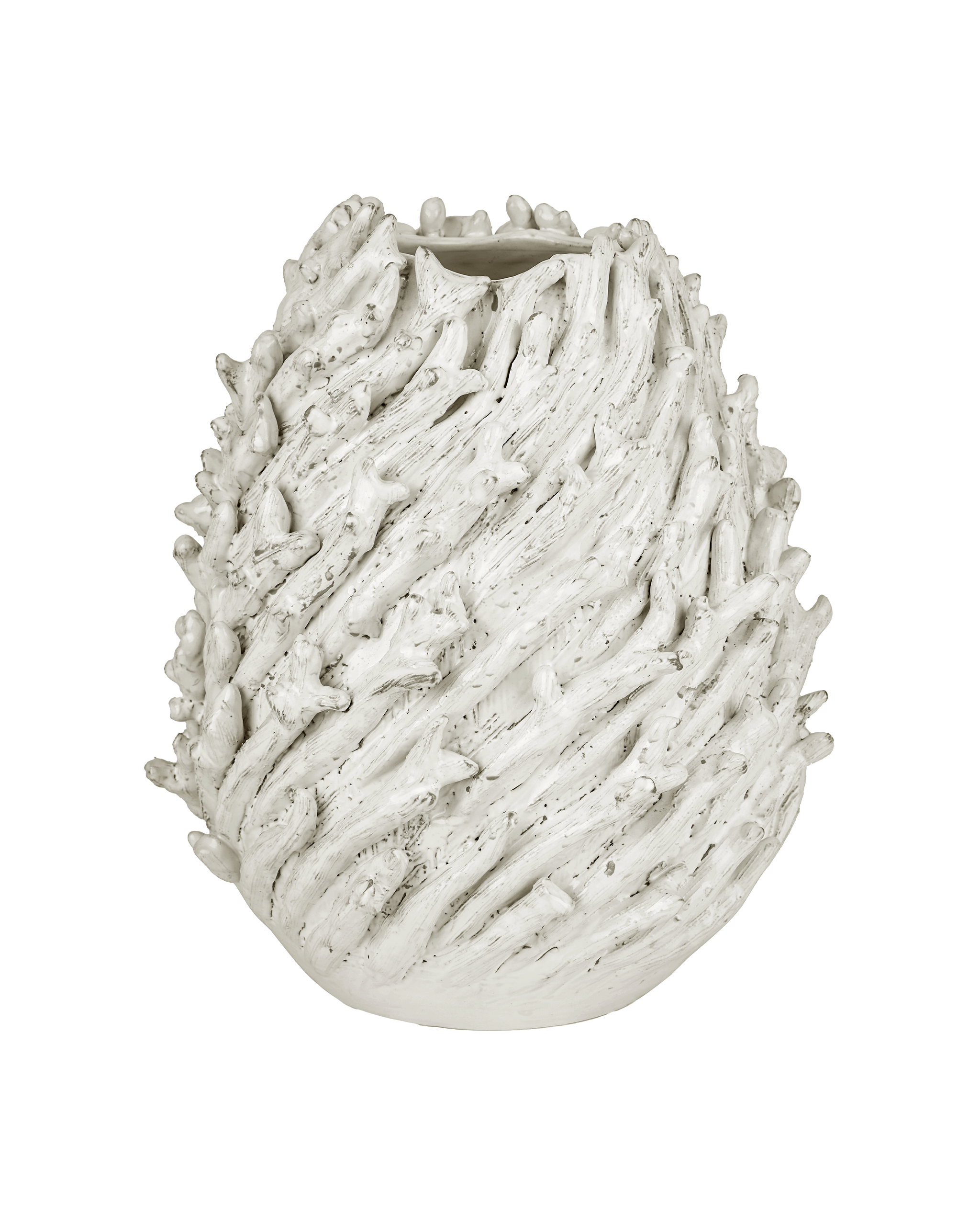 Currey & Company Seadrift Medium White Vase