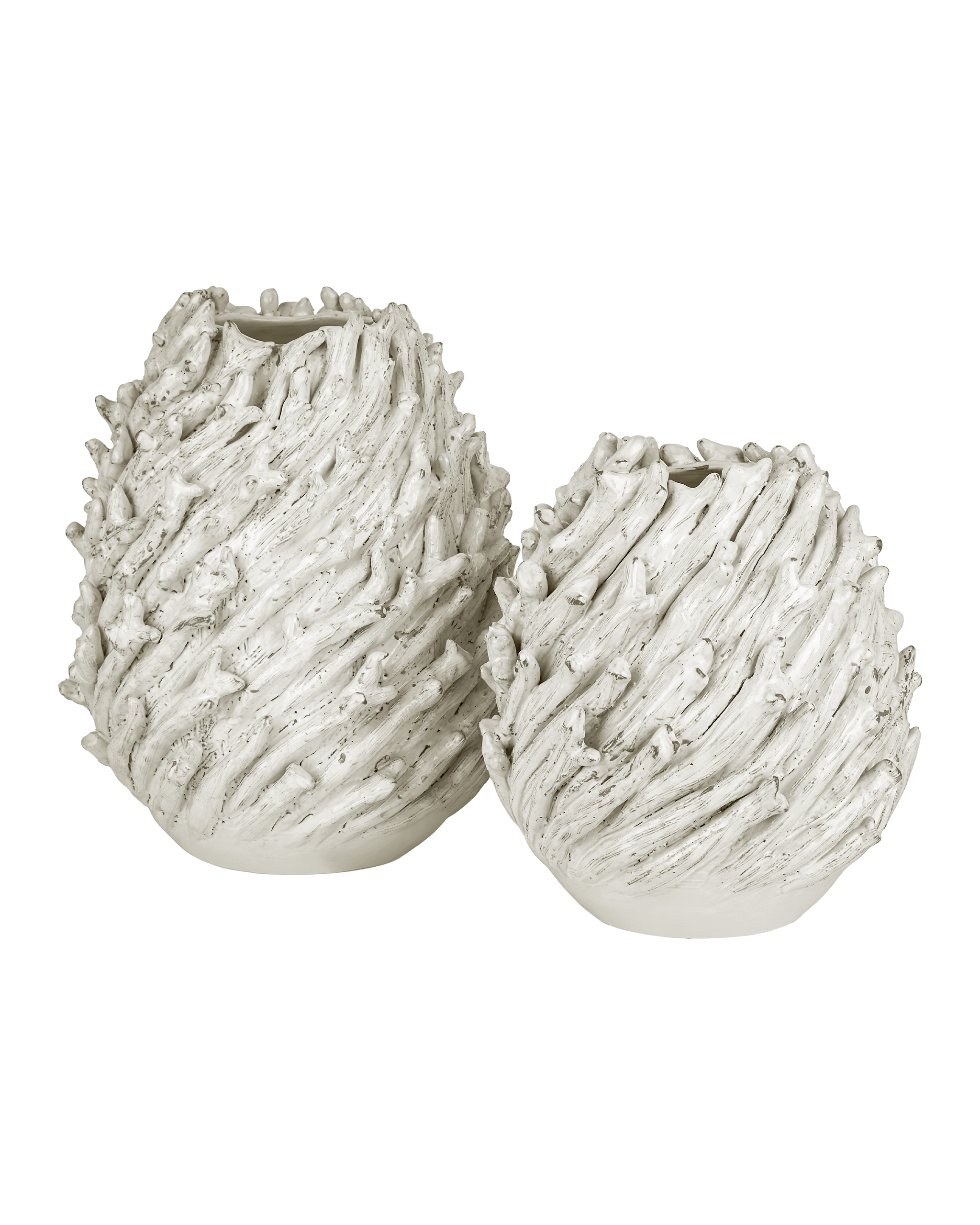 Currey & Company Seadrift Medium White Vase