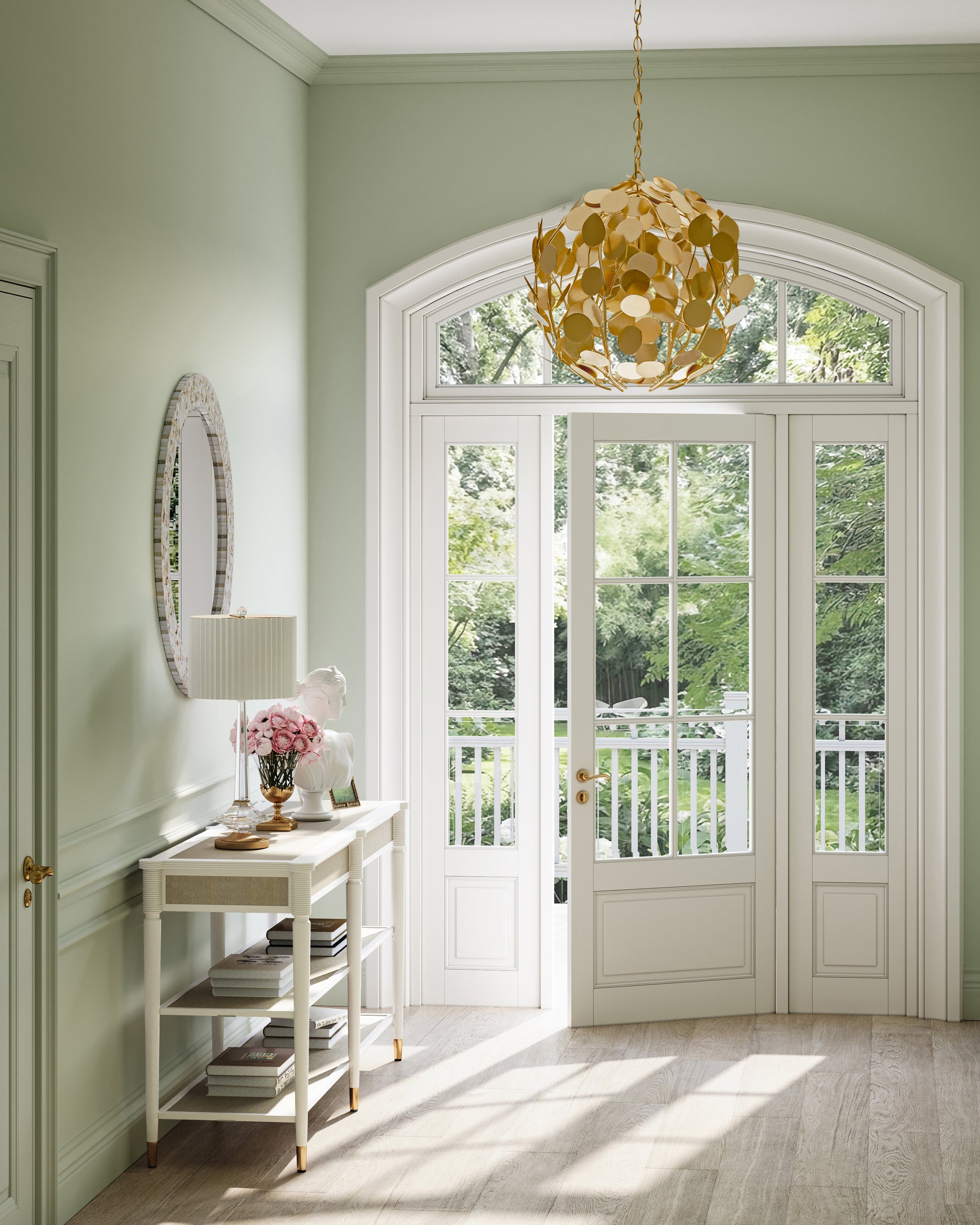 Currey & Company Lunaria Gold Orb Chandelier