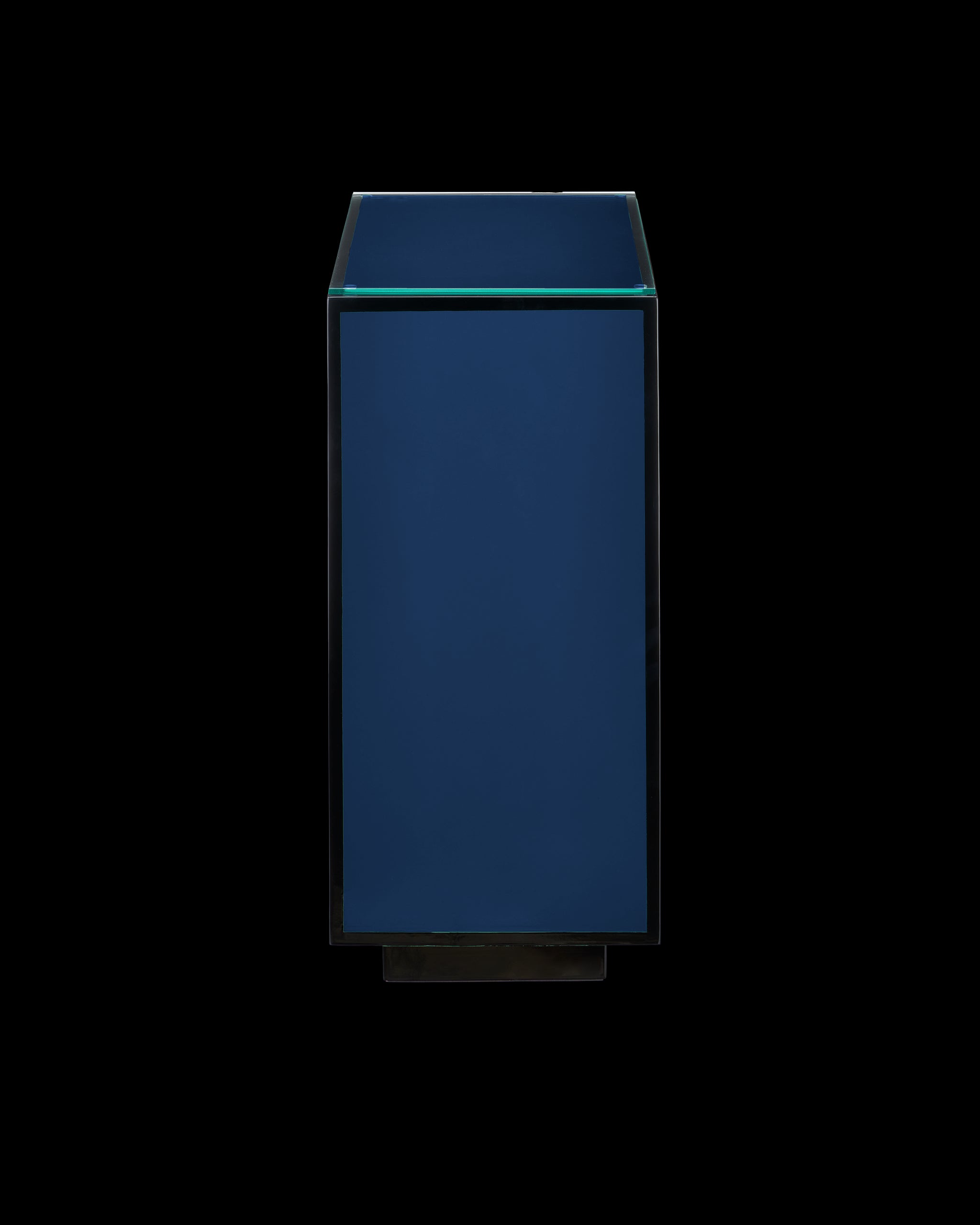 Currey & Company Navy Lacquer Side Table