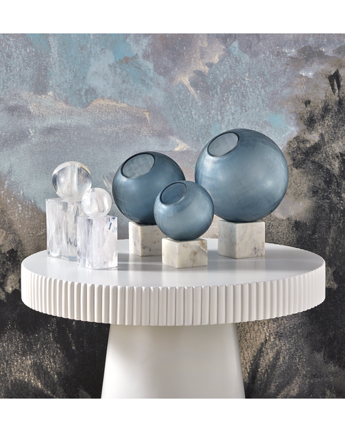 Currey & Company Fresno Blue Orb Set Of 3