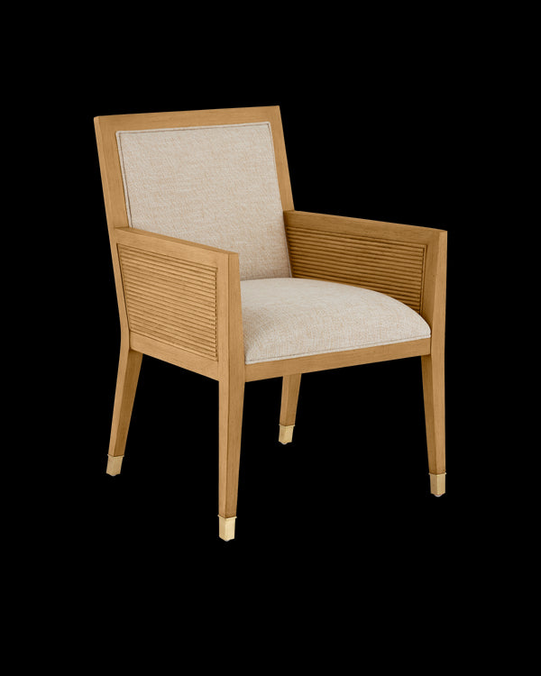 Currey & Company Santos Sea Sand Armchair, Liller Malt