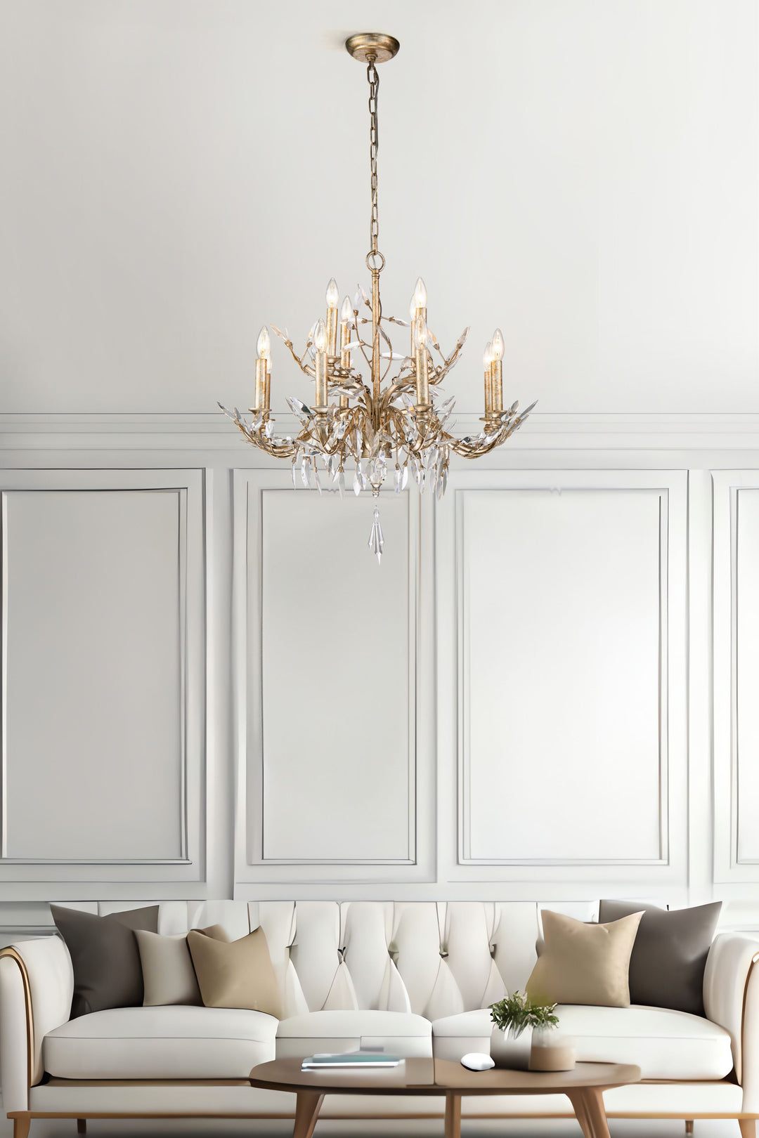 Lucas McKearn Alsace 12 Light Chandelier in Silver