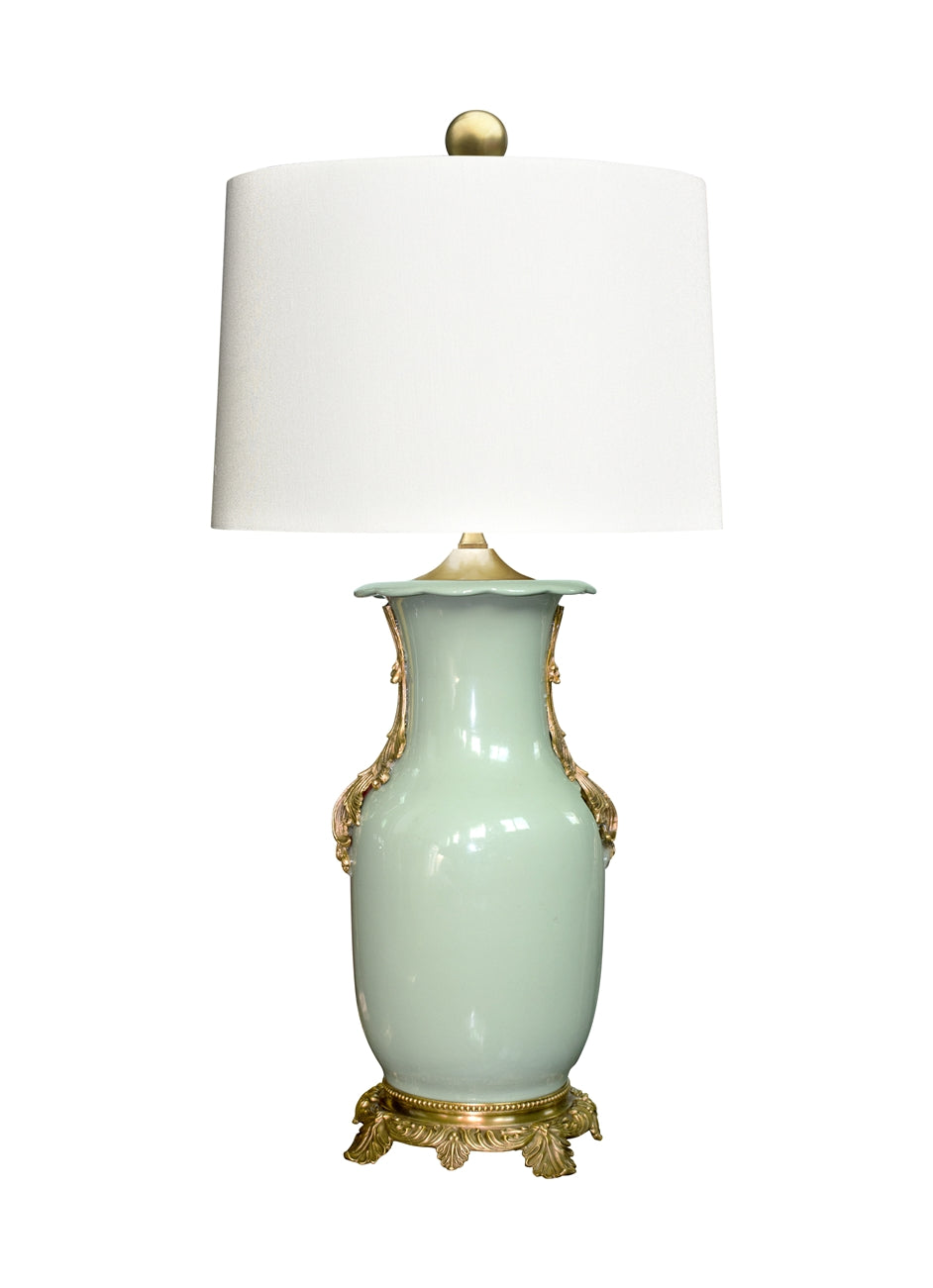 Porcelain Jade Green Vase Lamp