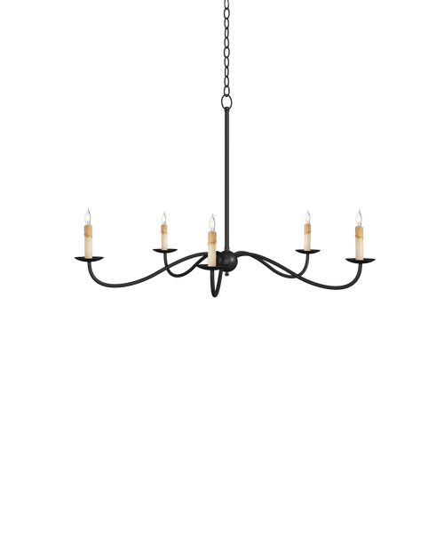 Currey & Company Saxon Small Black Chandelier