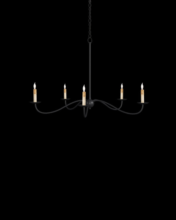 Currey & Company Saxon Small Black Chandelier