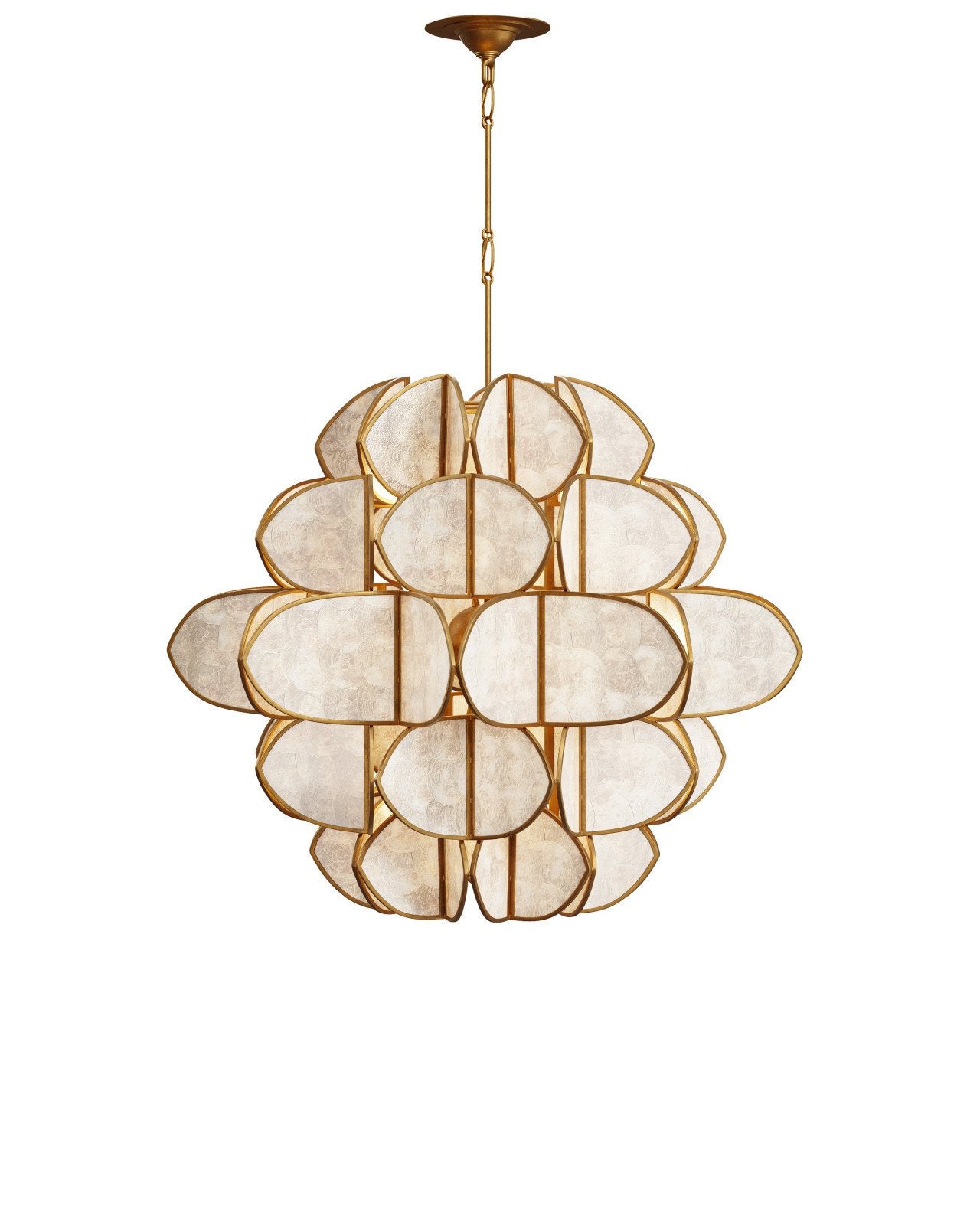 Currey & Company Galatea 30" Brass 9 Light Chandelier