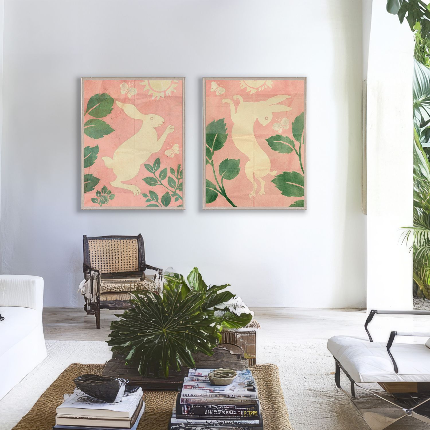 Frederick Steiner Archive, Jumping Rabbits in Pink