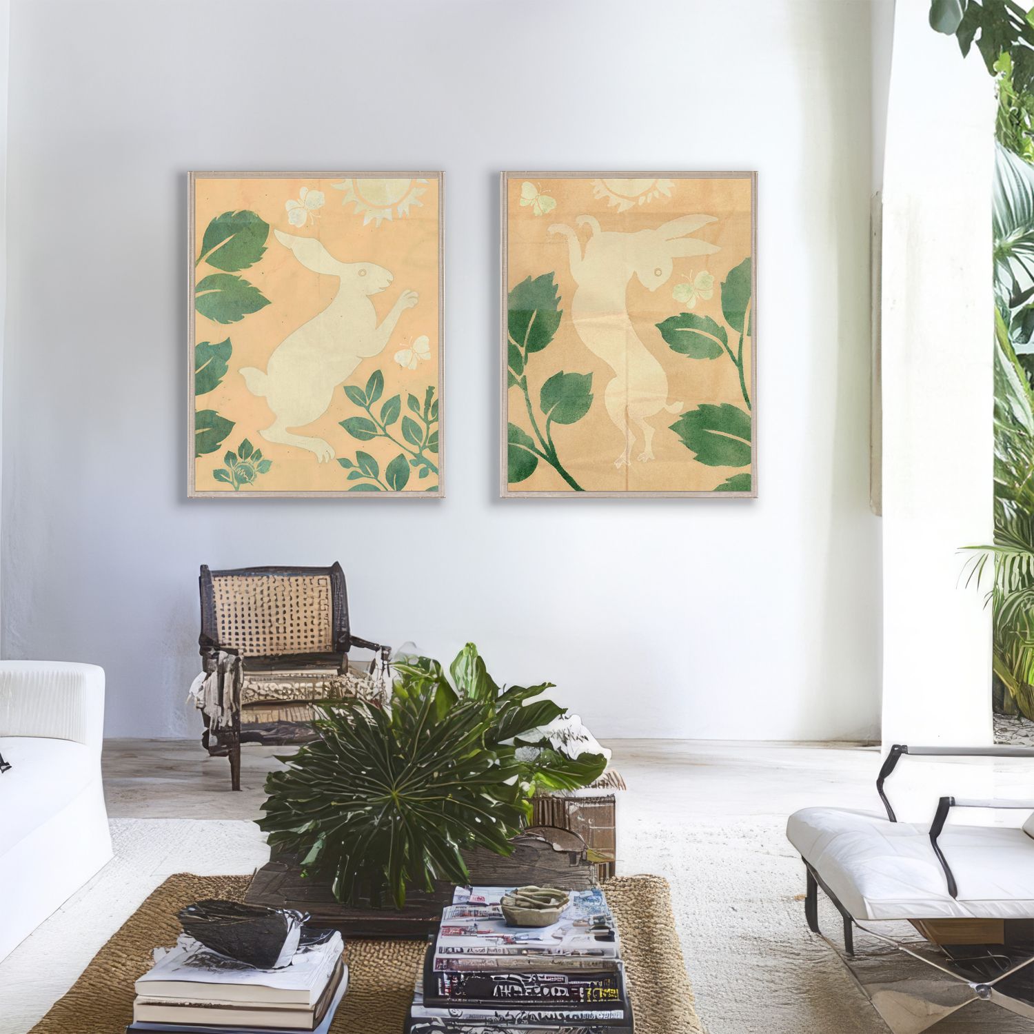 Frederick Steiner Archive, Jumping Rabbits in Sepia